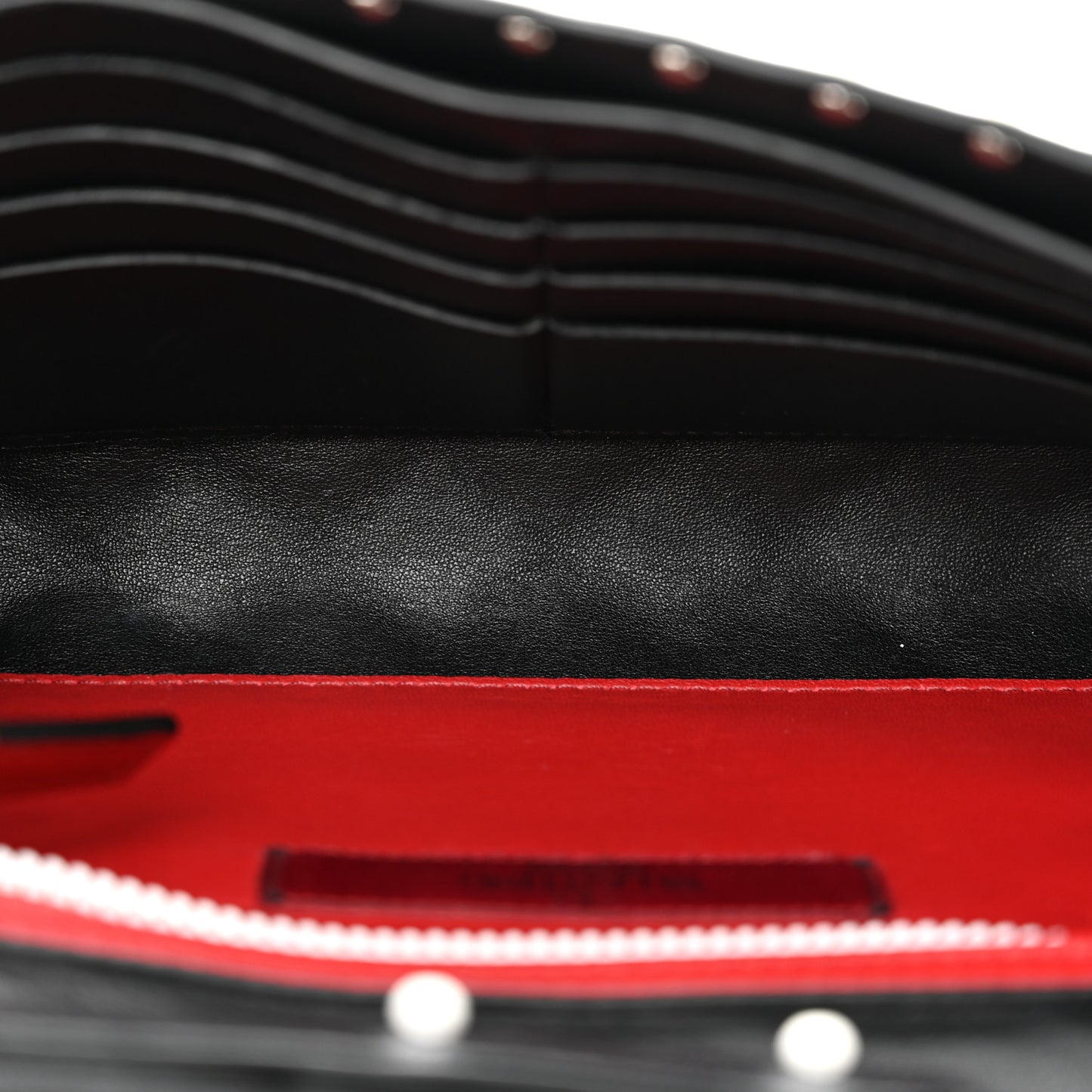 Lambskin Free Rockstud Spike Wallet On Chain Black