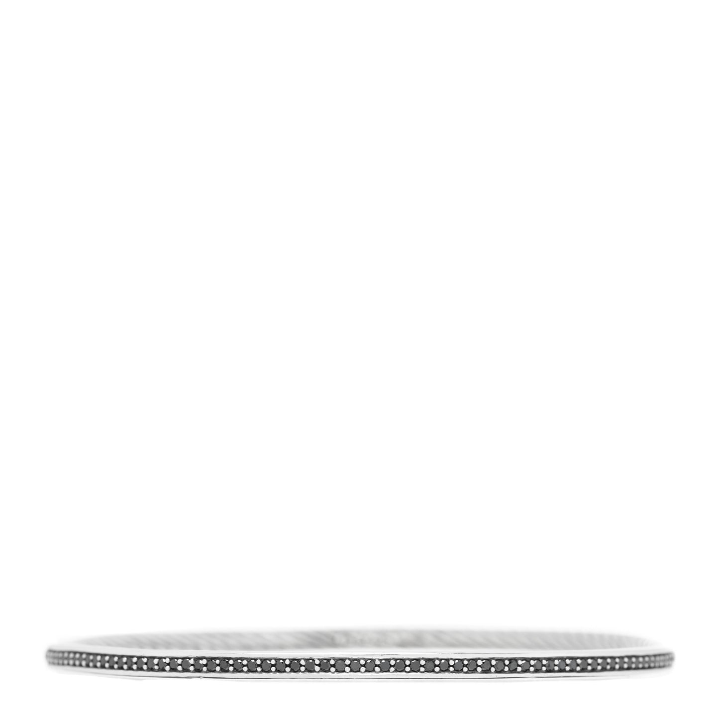 Sterling Silver Black Diamond Cable Bangle Bracelet