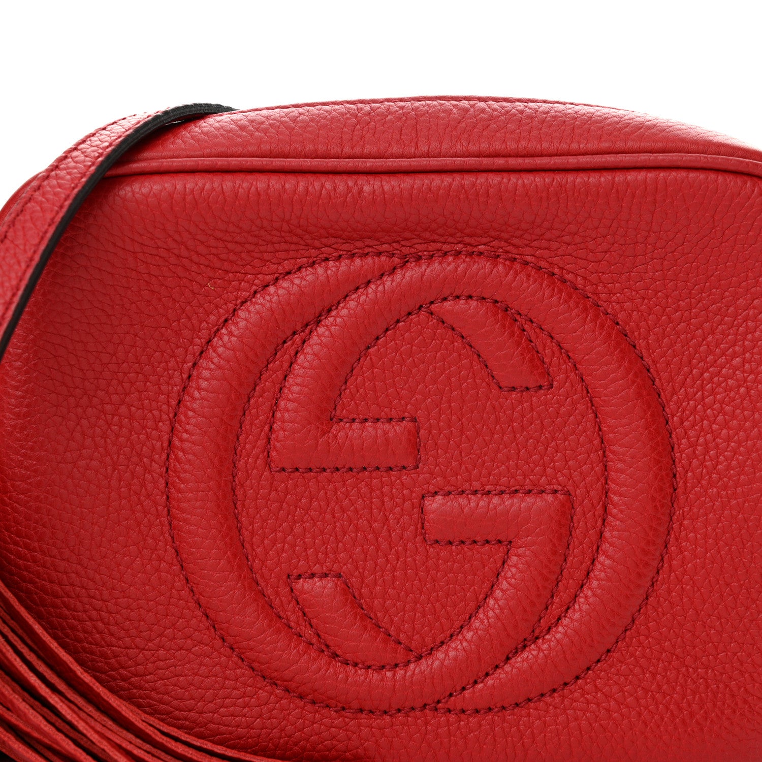 Gucci Pebbled Calfskin Small Soho Disco Bag Vibrant Red 7 of 9