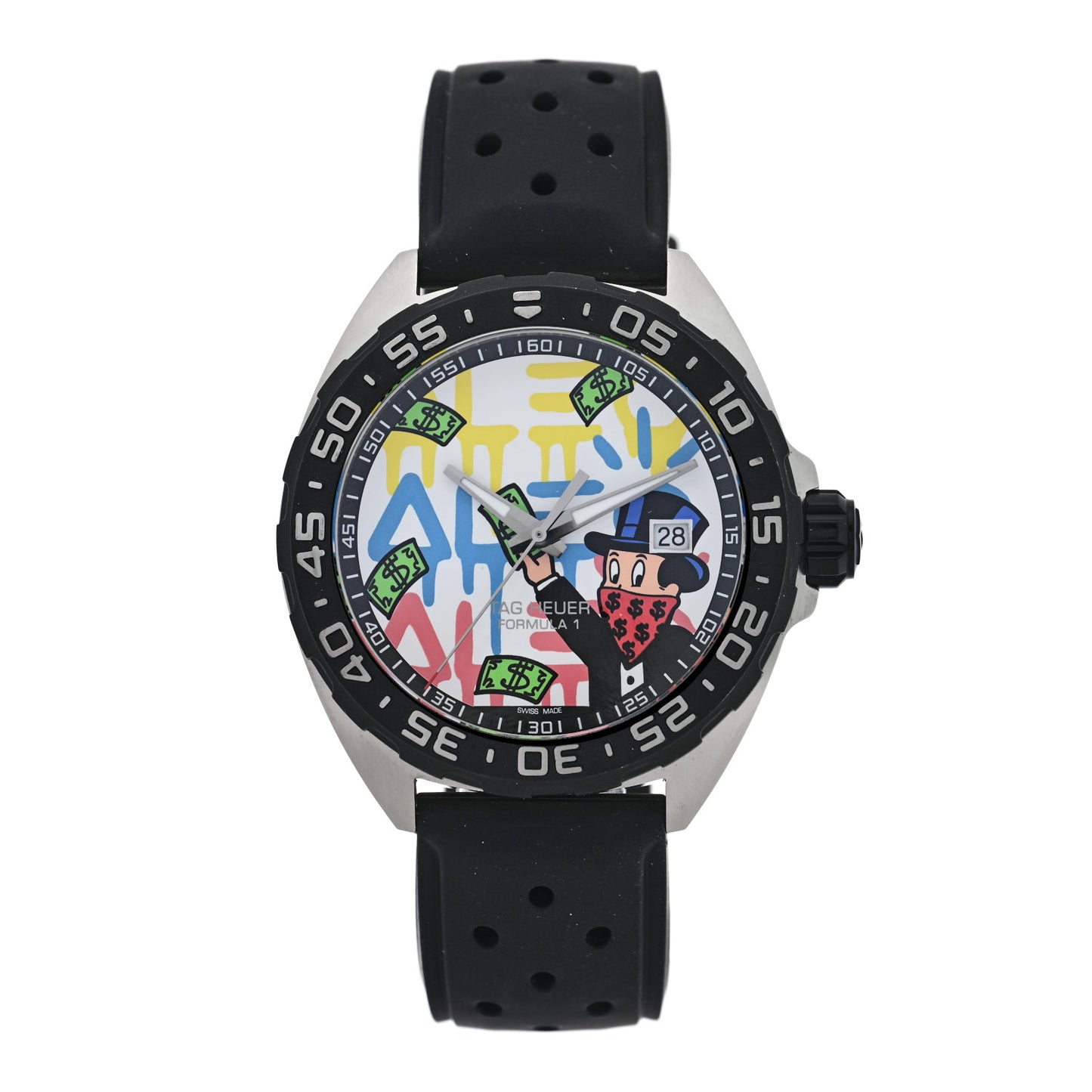 Stainless Steel Rubber 41mm Formula 1 Monopoly Quartz Watch White WAZ1119