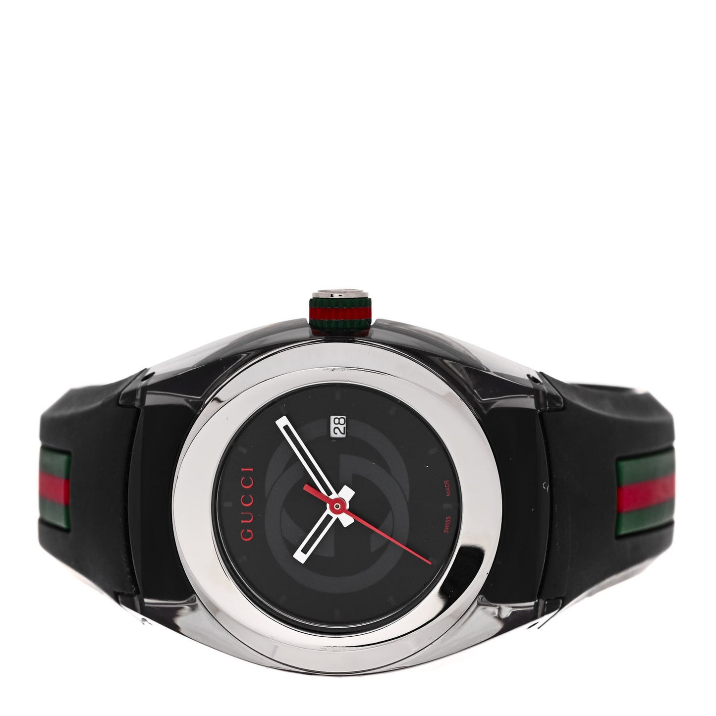 Stainless Steel Rubber 36mm Sync Web Quartz Watch Black