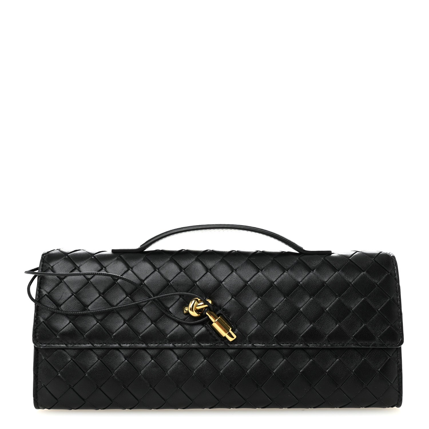 Bottega Veneta Nappa Intrecciato Long Andiamo Top Handle Clutch