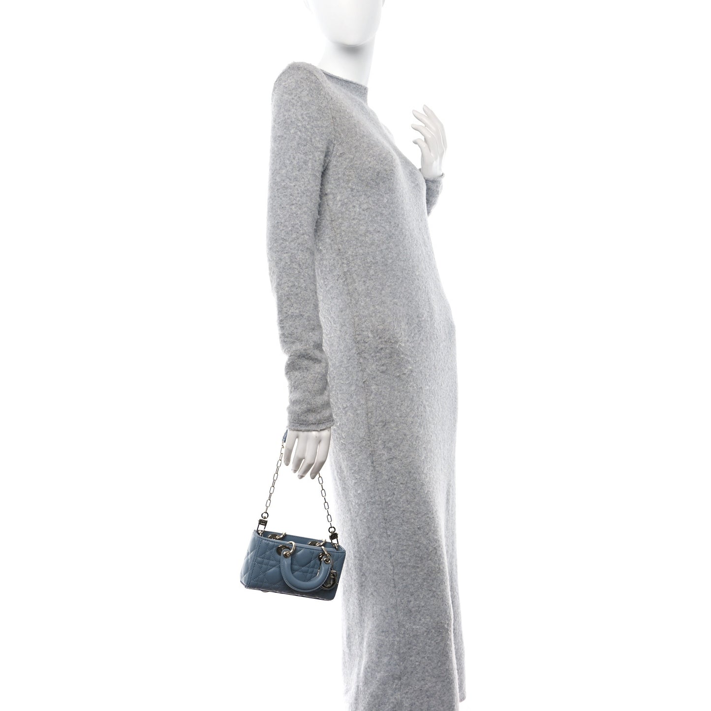 Lambskin Cannage Micro Lady D-Joy Cloud Blue