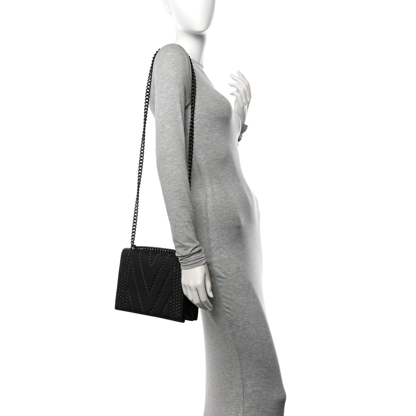 Calfskin Stud Disco Flap Crossbody Bag Black