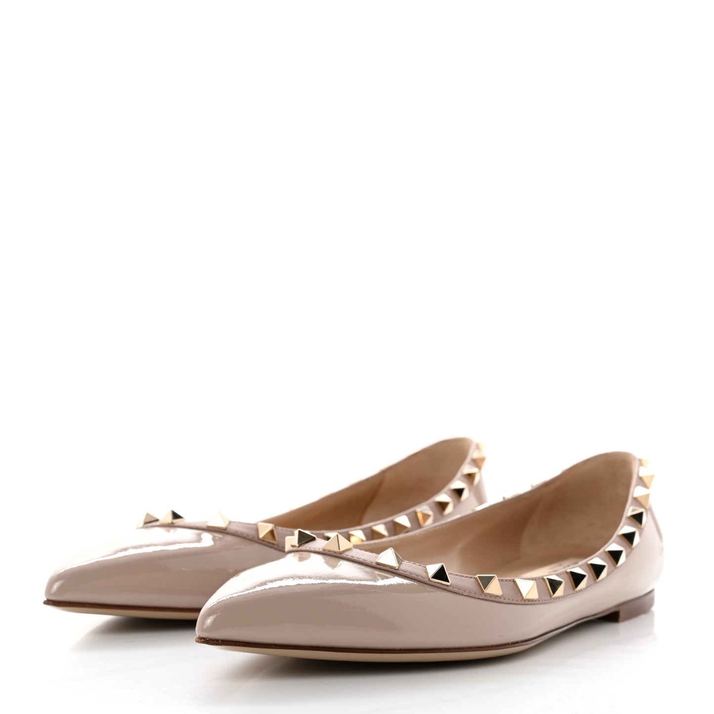 Patent Rockstud Ballerina Flats 37.5 Poudre