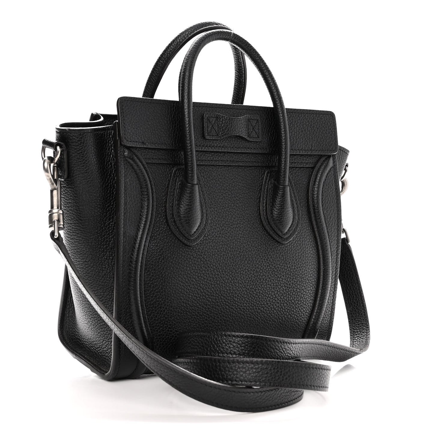 Drummed Calfskin Nano Luggage Black