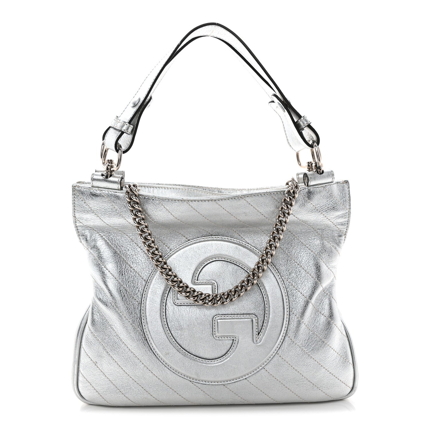 Gucci Sakai Be Green Calfskin Diagonal Stitched Small Blondie Tote
