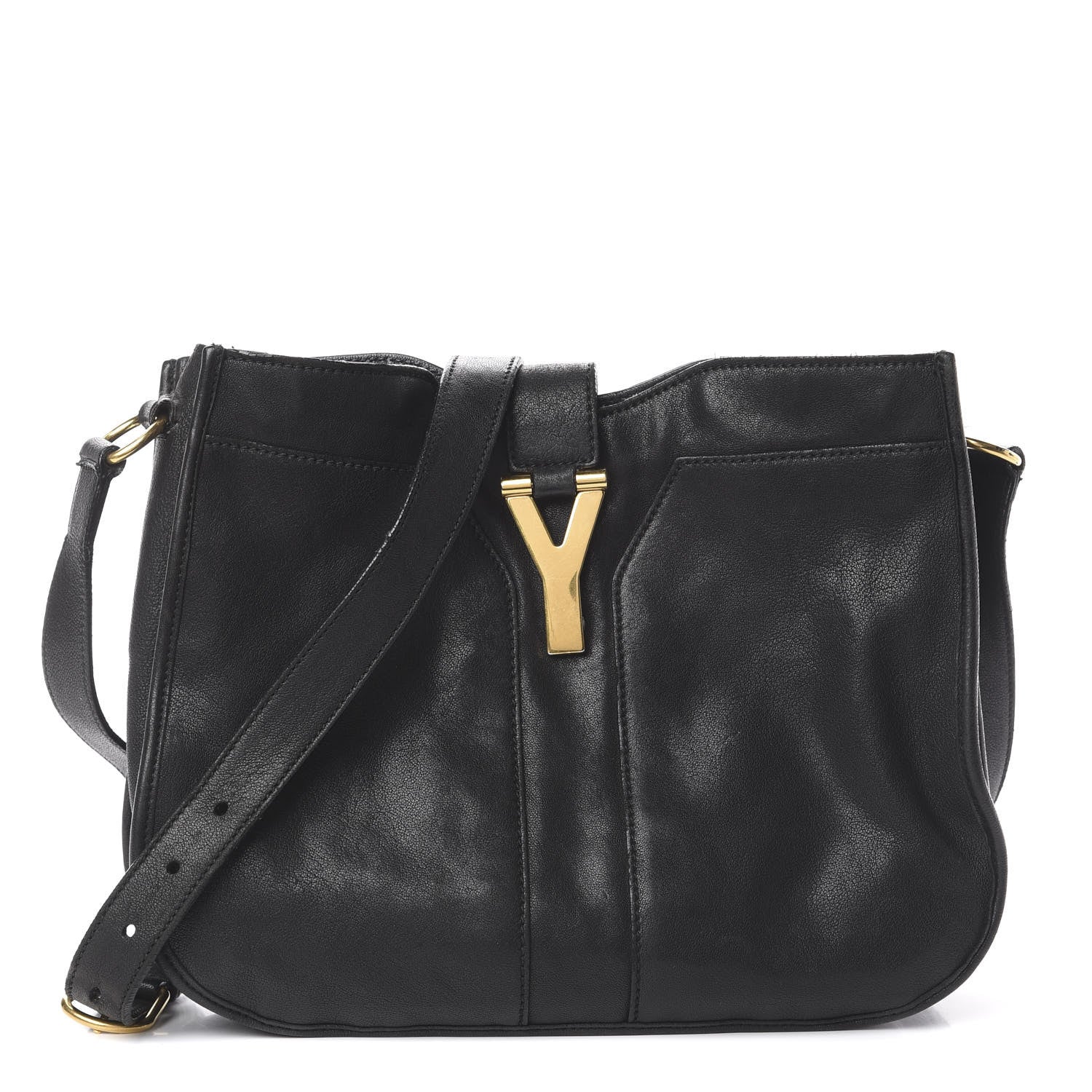 Saint Laurent Sheepskin Medium Chyc Shoulder Bag Black 1 of 8
