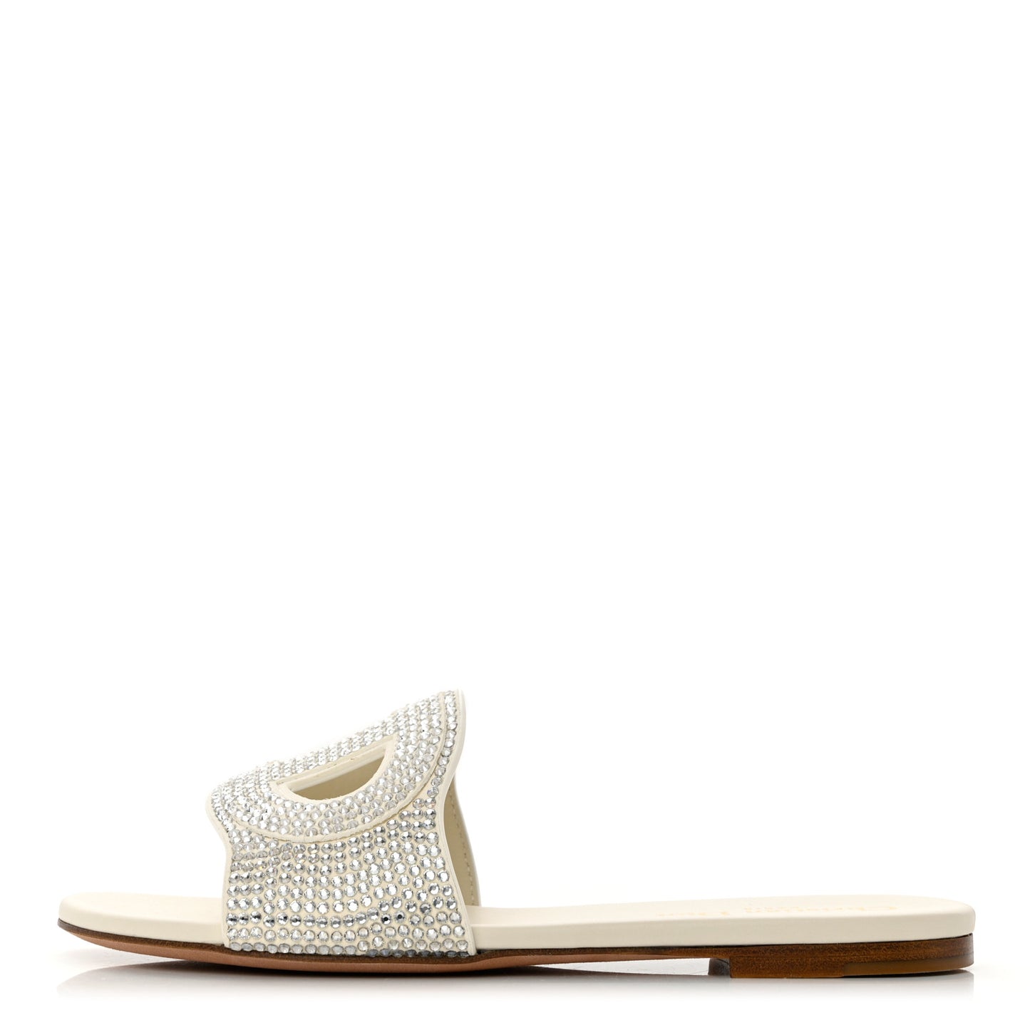 Crystal Calfskin D-Club Mule Sandal 37 White