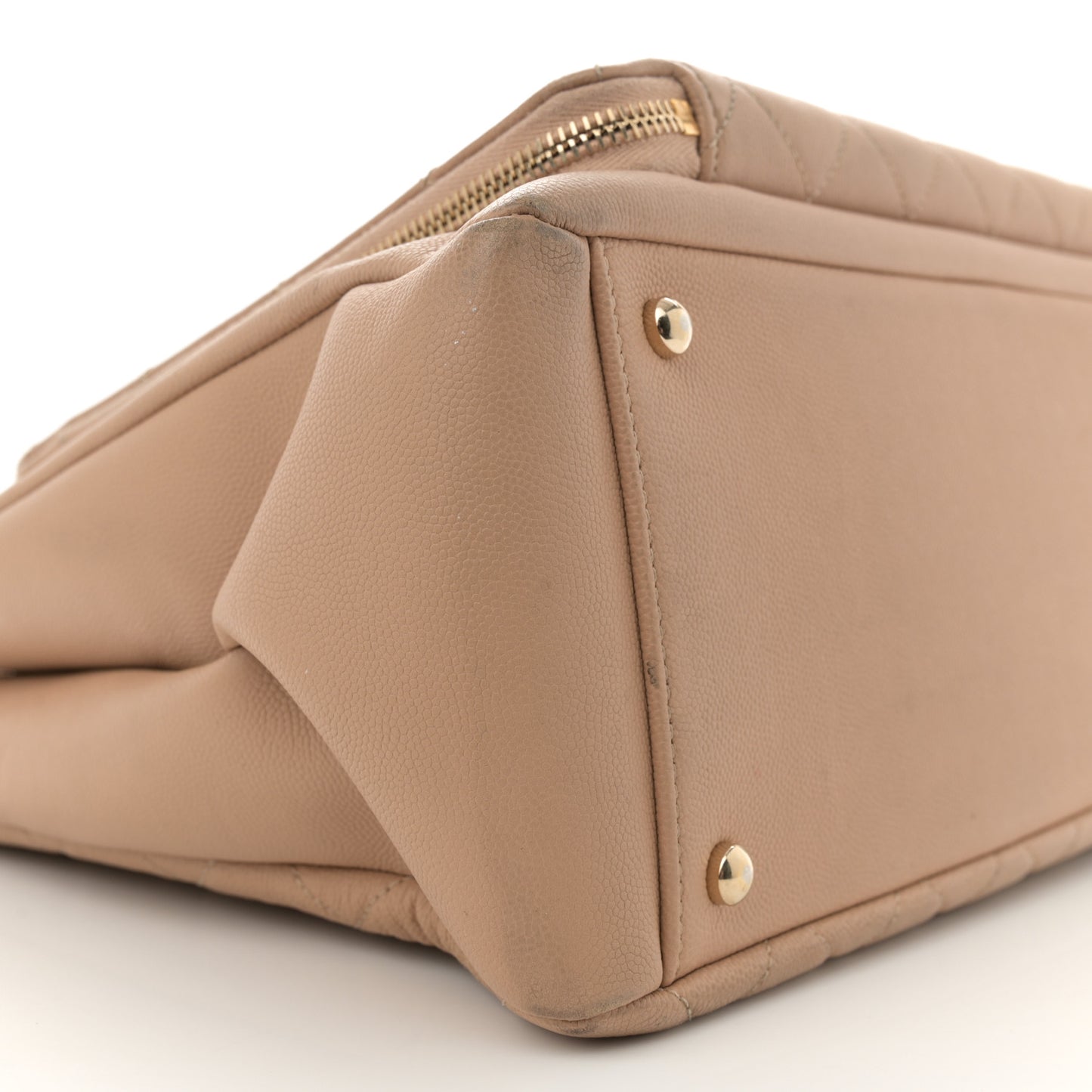 Caviar Quilted Large Business Affinity Shopping Bag Beige