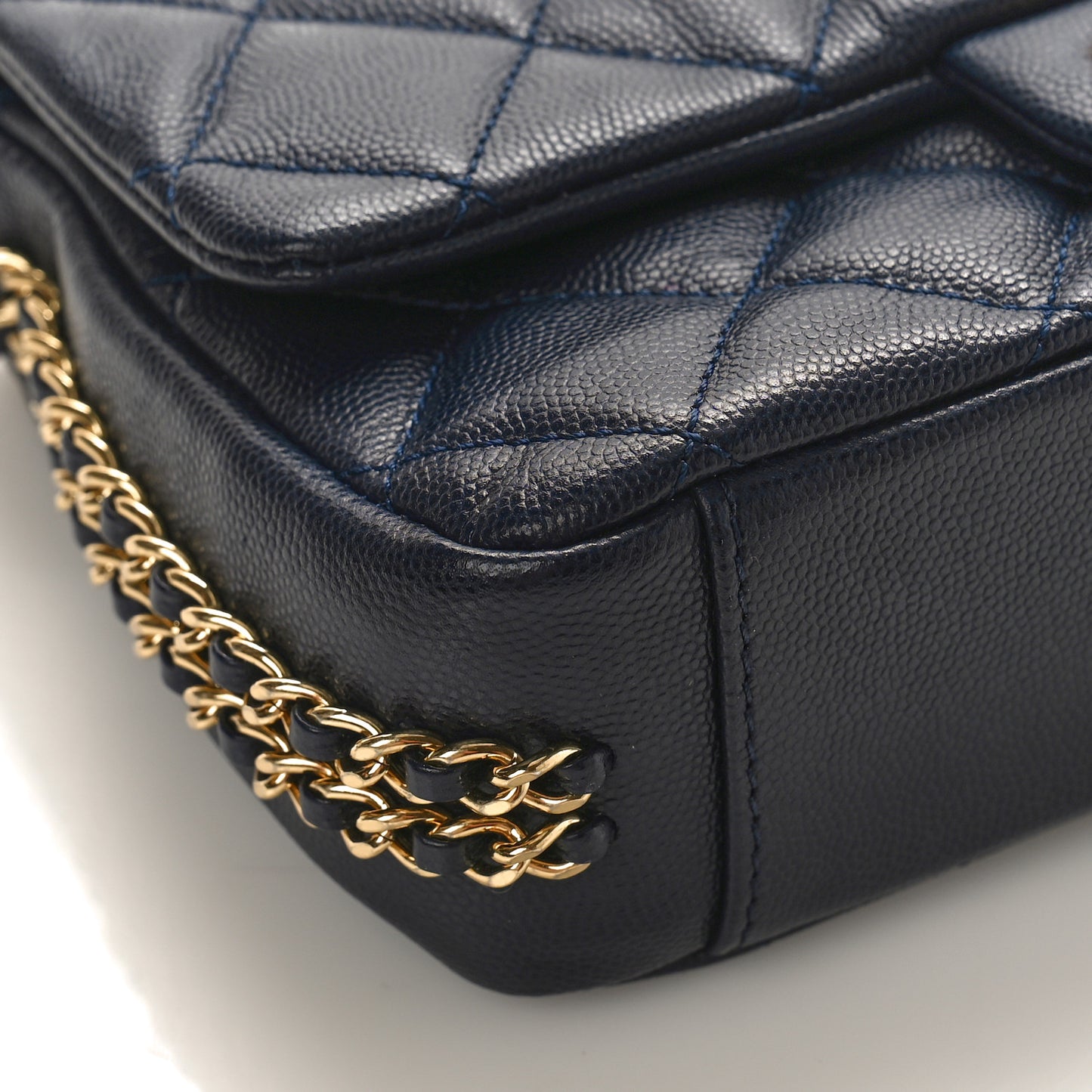 Caviar Quilted Mini CC You Flap Navy
