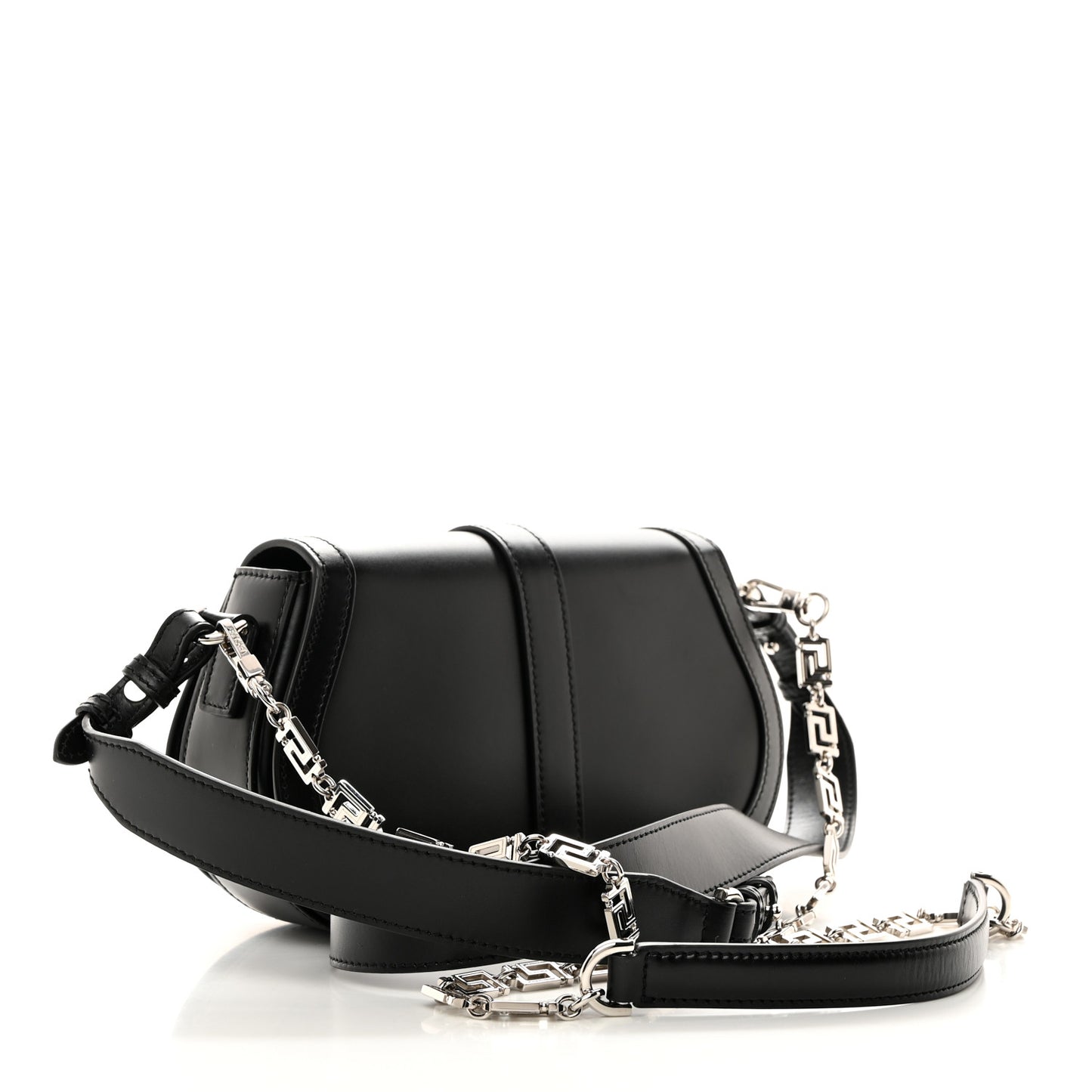 Calfskin Medium Greca Goddess Shoulder Bag Black