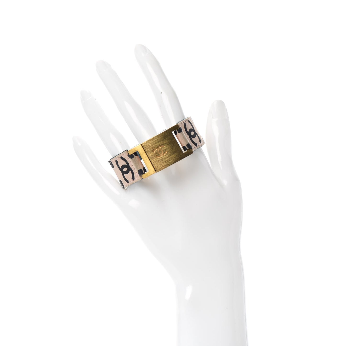 Denim Canvas CC Bracelet Beige Black