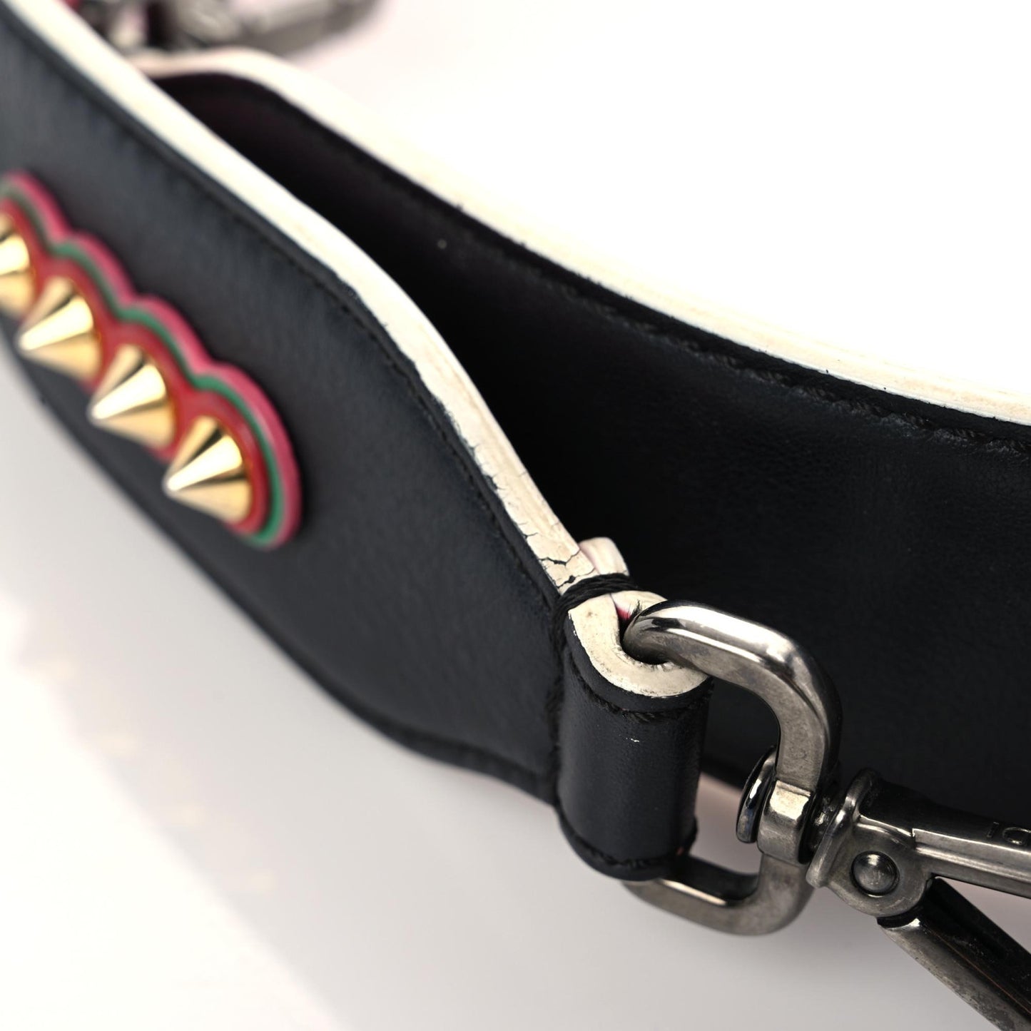 Vitello Dolce Fun Fair Metal Studded Strap You Black Multicolor