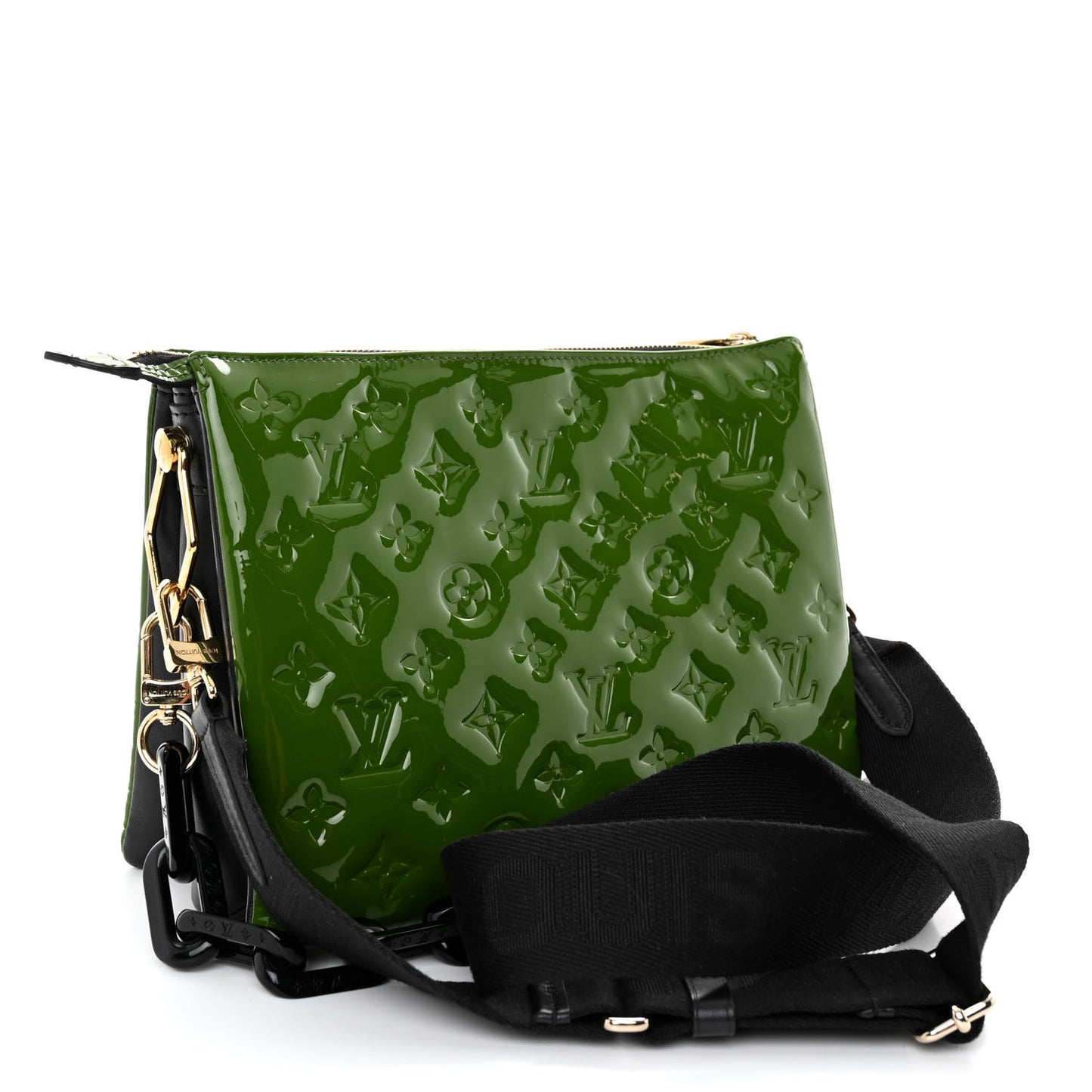 Patent Embossed Monogram Coussin PM Green Black