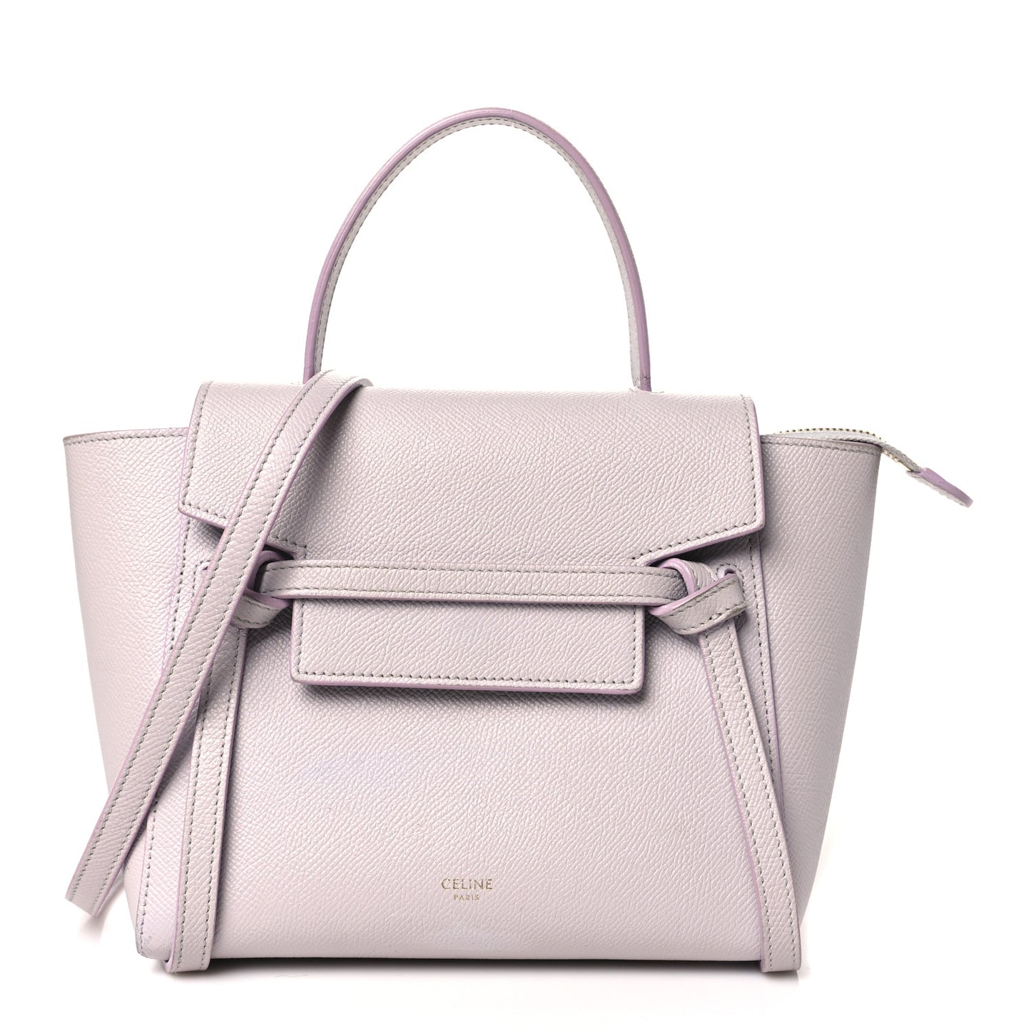 Grained Calfskin Nano Belt Bag Lavender Grey