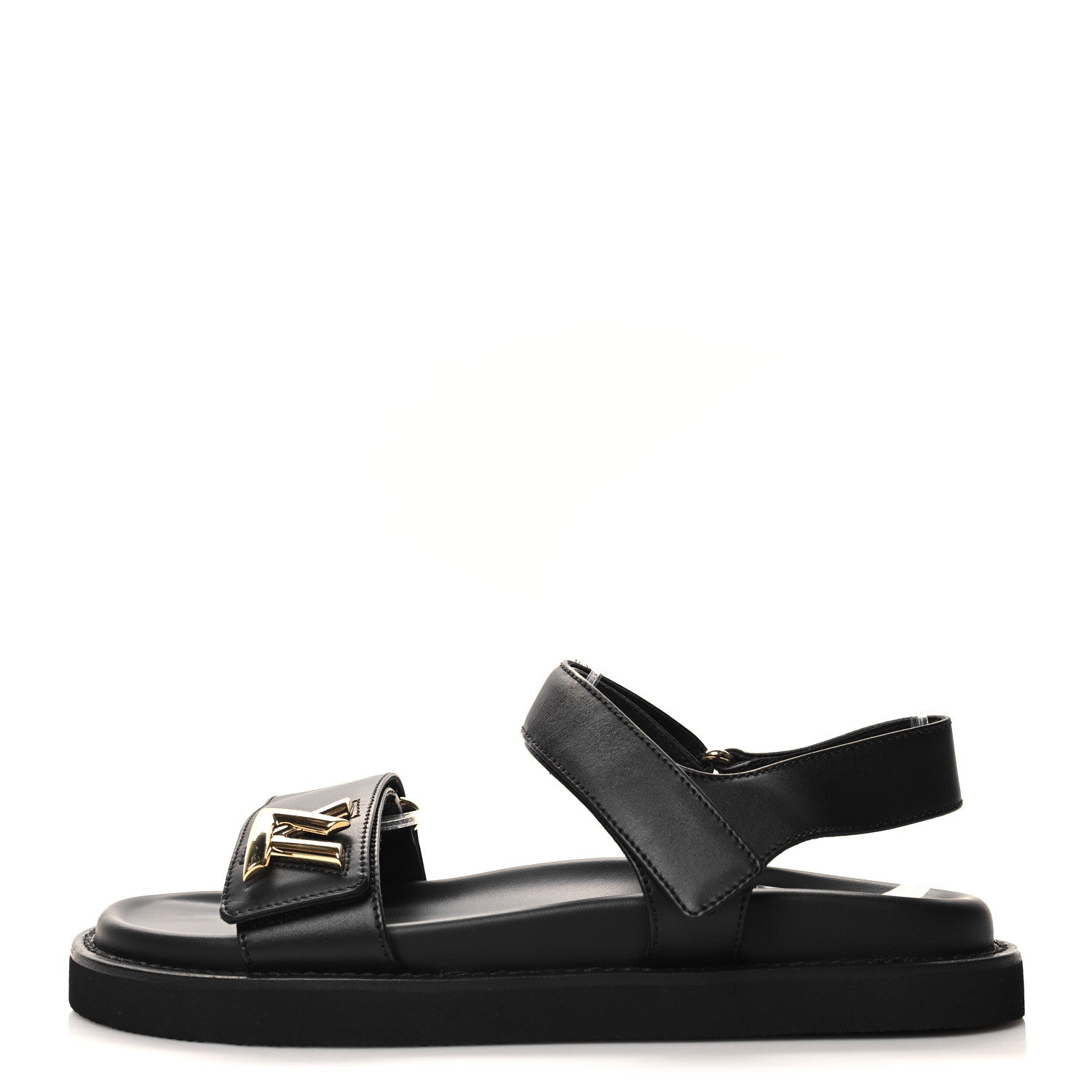 Louis Vuitton Lambskin Sunset Comfort Flat Sandals 38 Black 1 of 8
