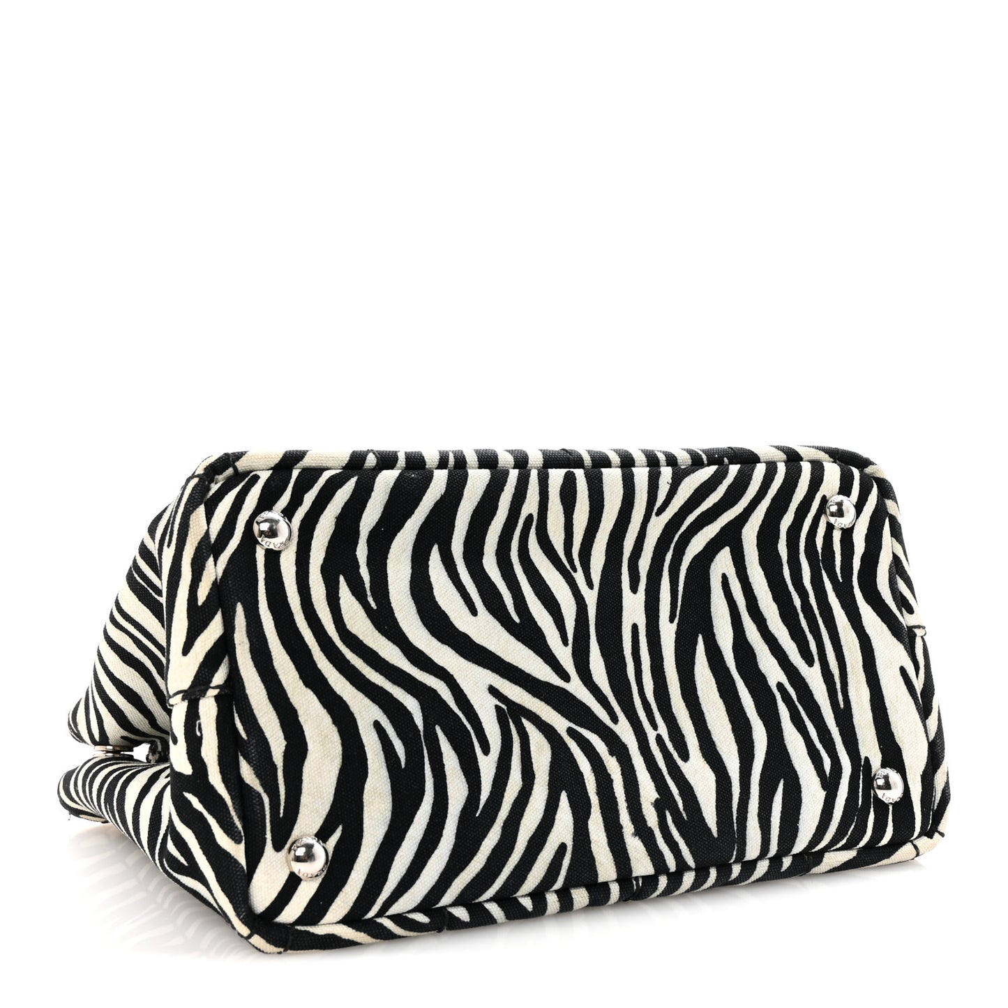 Canapa Zebra Print Small Tote White Black