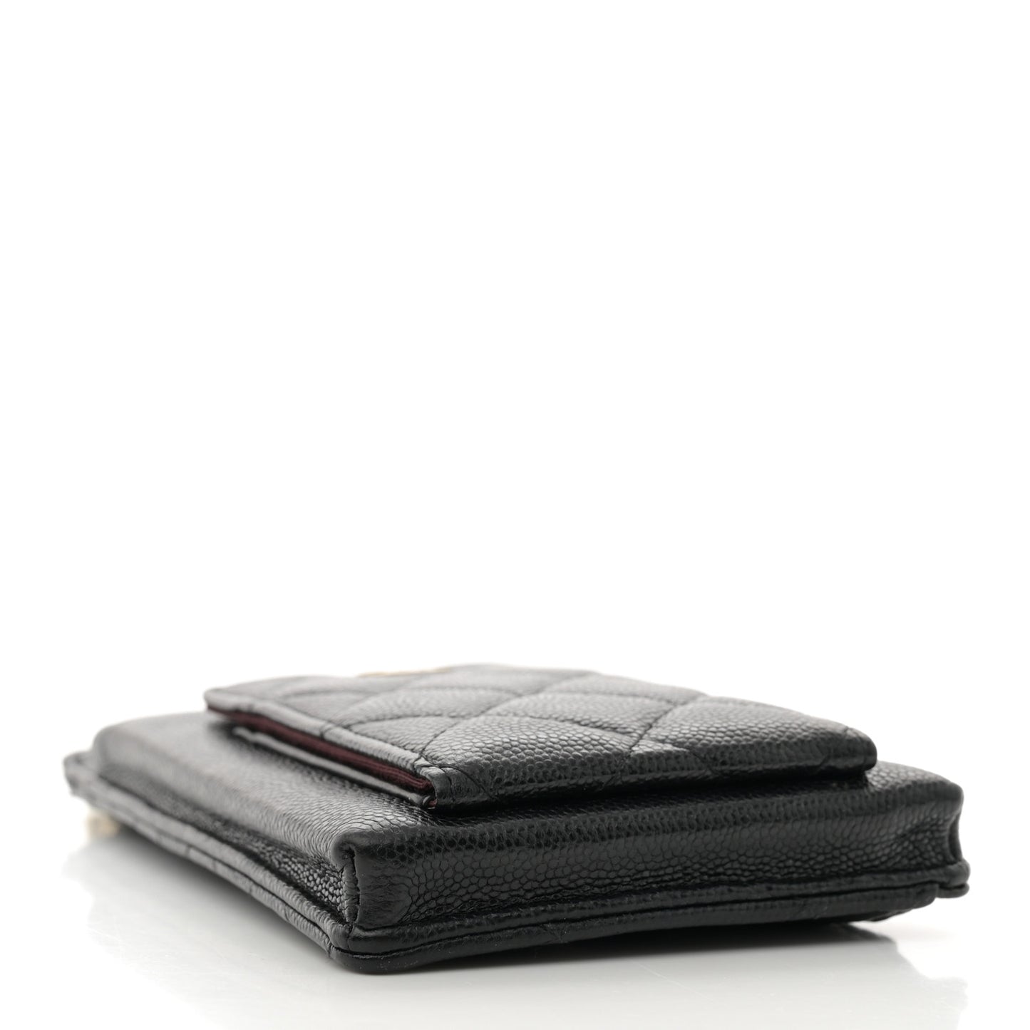Caviar Quilted Zip Phone Case Black
