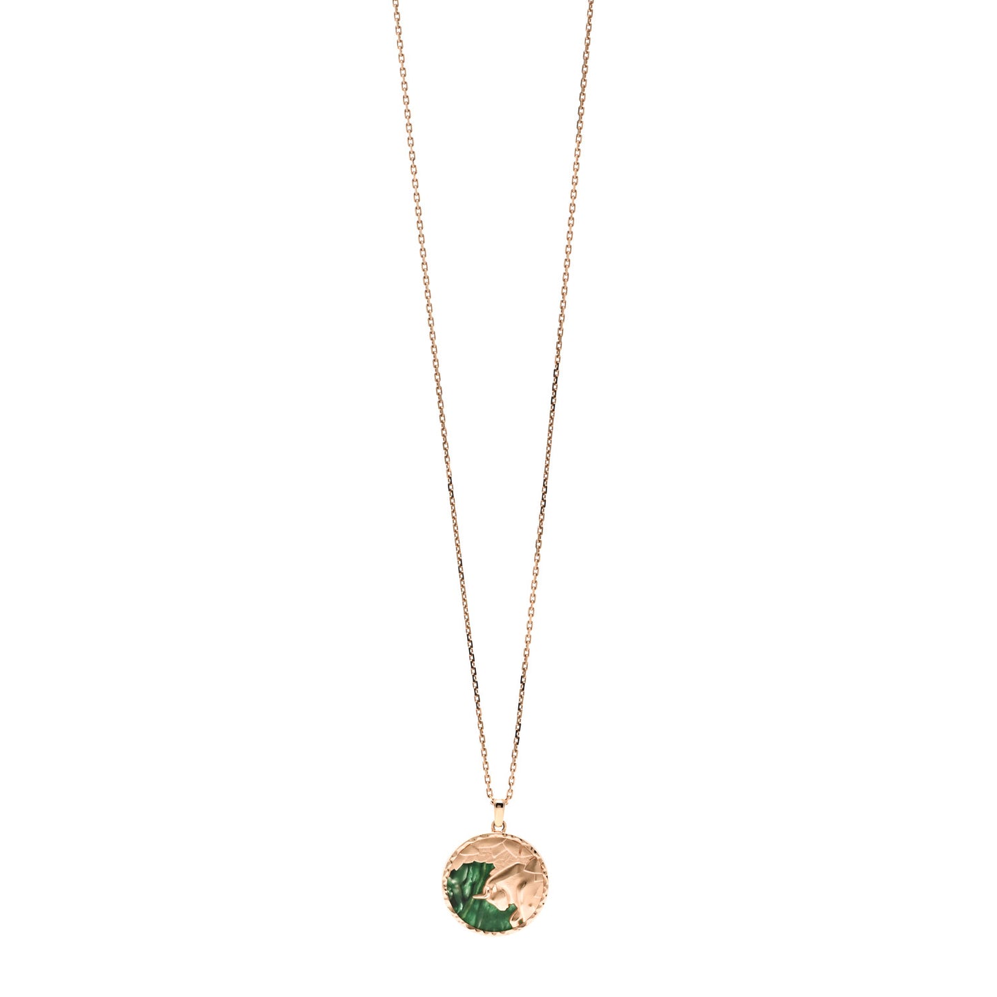 18K Rose Gold Aventurine Zodiac Taurus Pendant Long Necklace