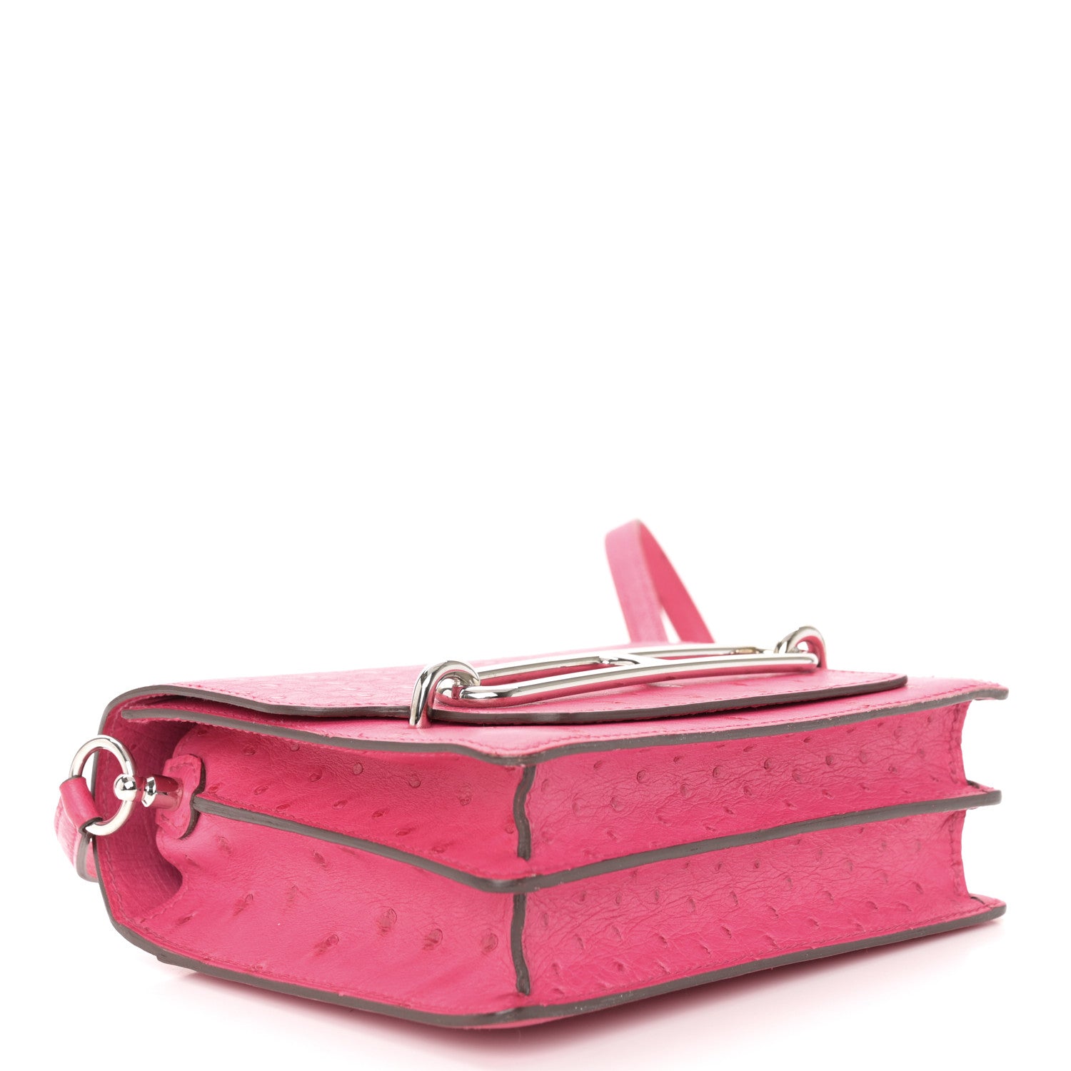 Hermes Ostrich Mini Sac Roulis Rose Tyrien 4 of 9