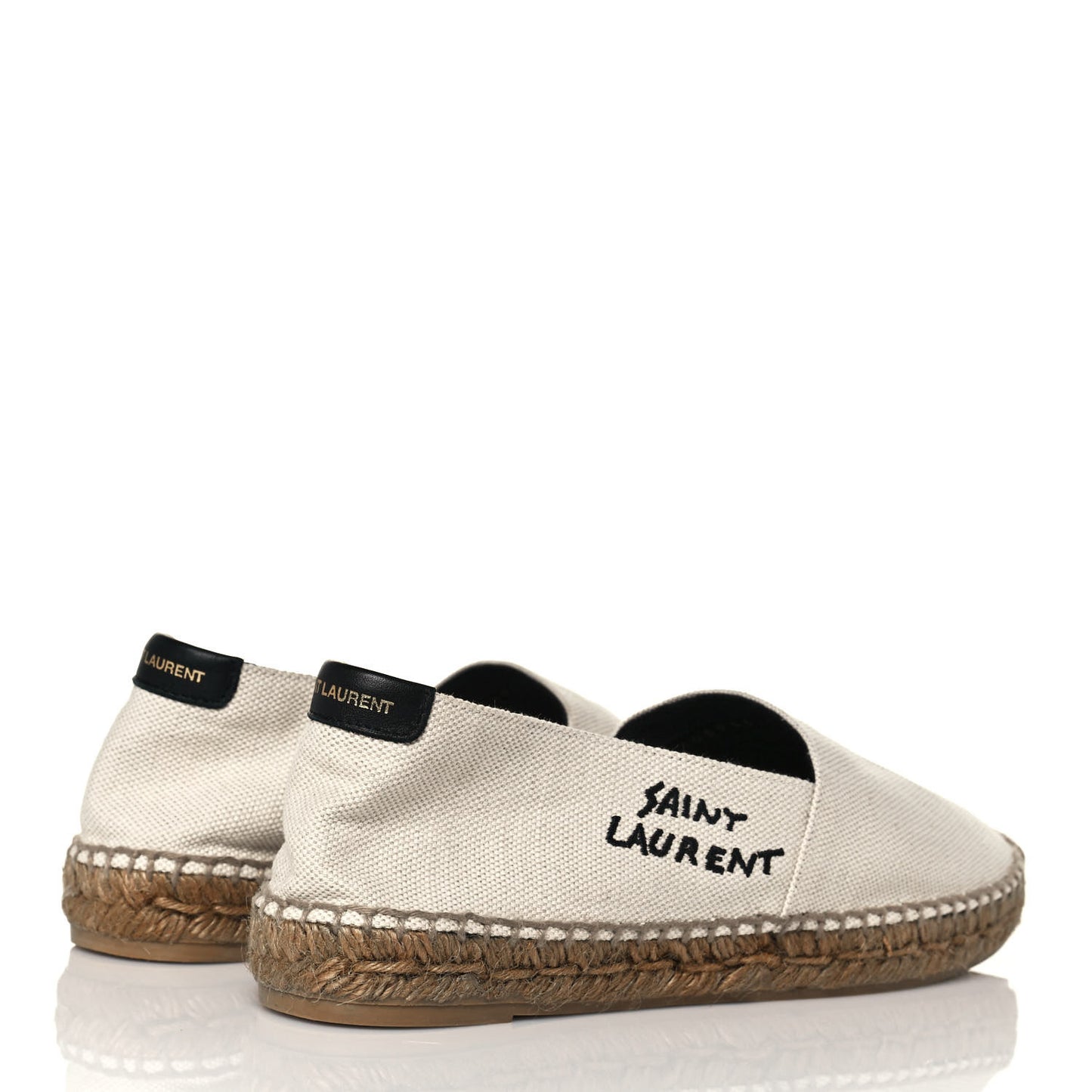 Canvas Nappa Elba Light Logo Embroidered Espadrilles 40 Ecru