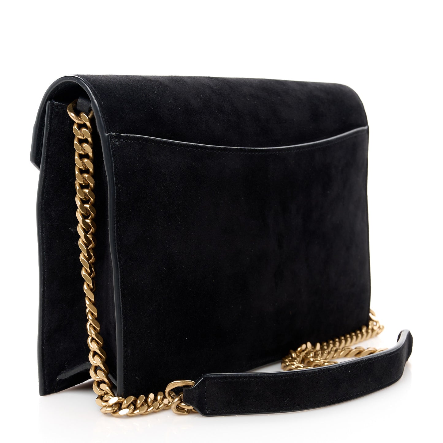 Suede Calfskin Monogram Le Sept Chain Bag Black
