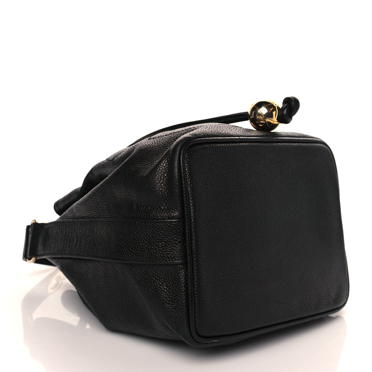 Caviar CC Drawstring Shoulder Bag Black