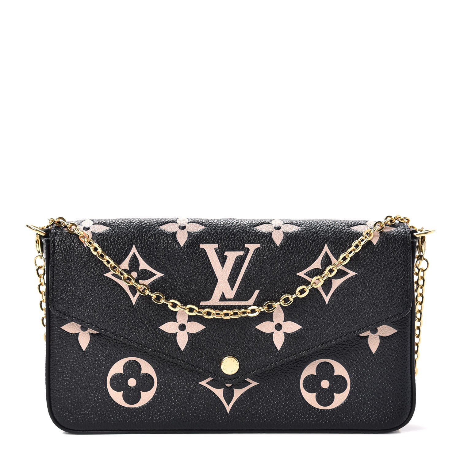 Louis Vuitton Empreinte Monogram Giant Felicie Pochette Black Beige 1 of 10