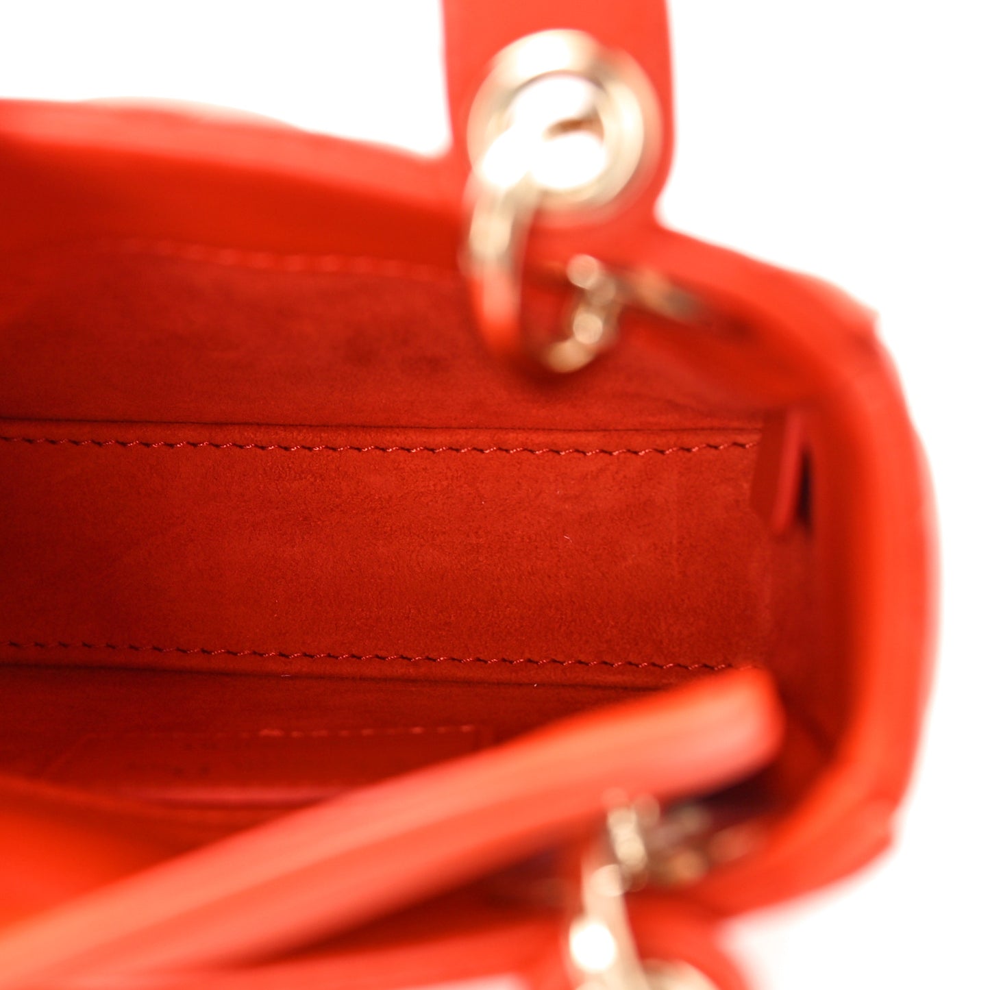 Lambskin Cannage Micro Lady Dior Orange