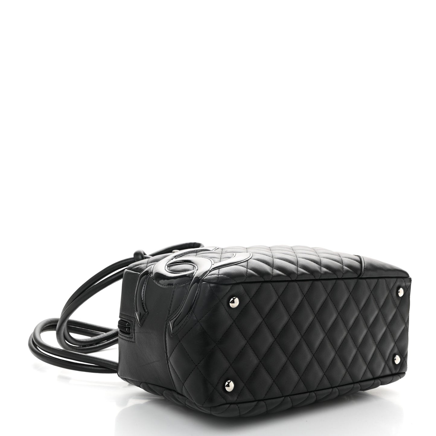 Calfskin Quilted Large Cambon Bowler Black