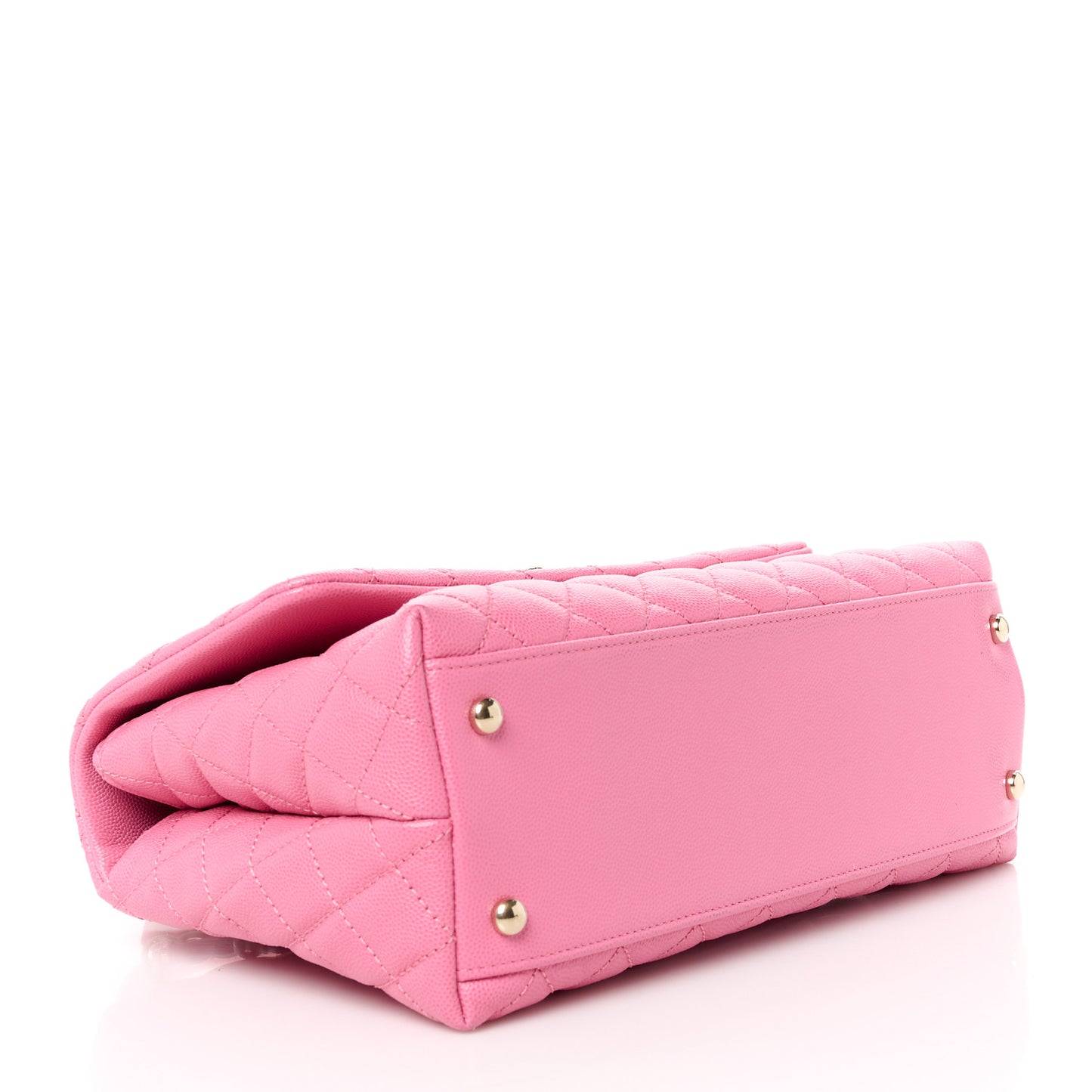 Caviar Lizard Embossed Quilted Small Coco Handle Flap Pink
