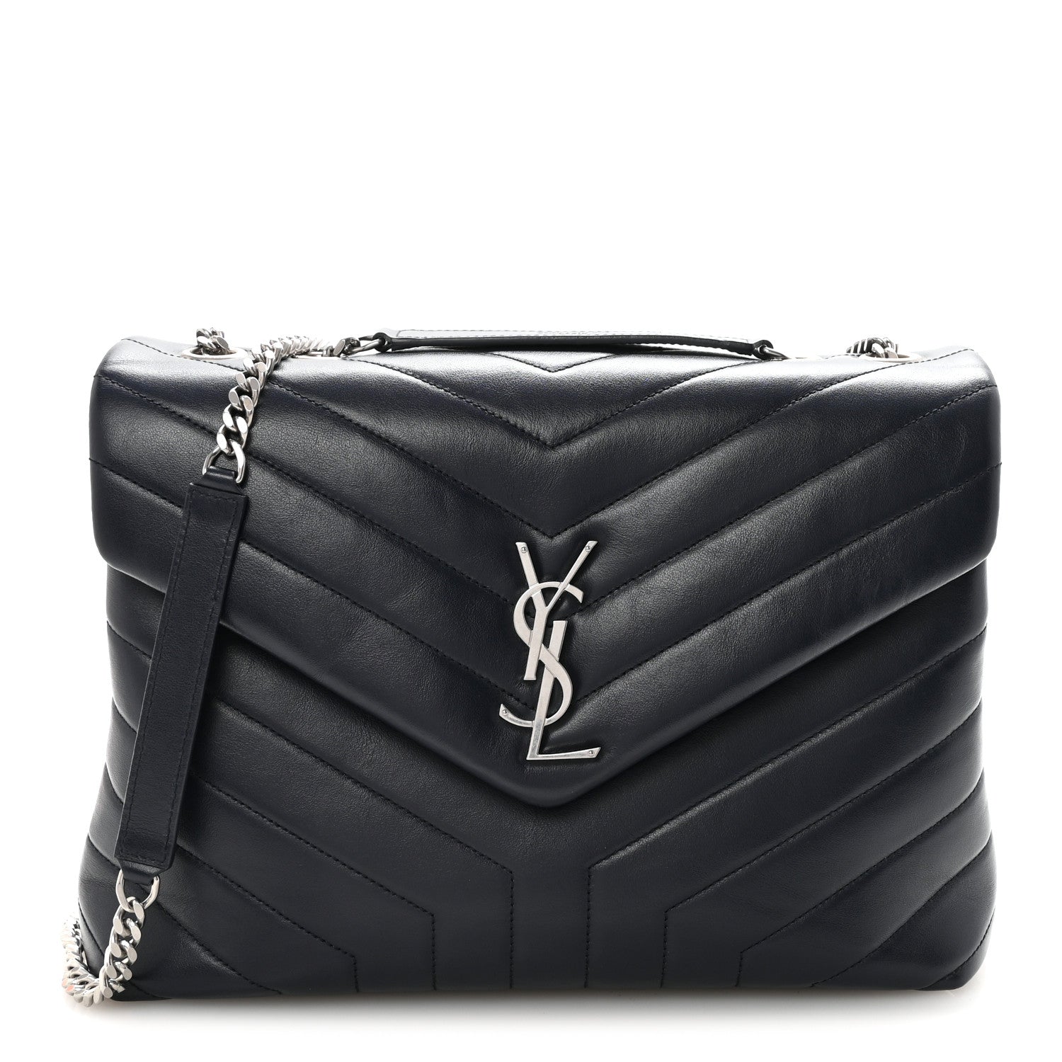 Saint Laurent Calfskin Y Quilted Monogram Medium Loulou Chain