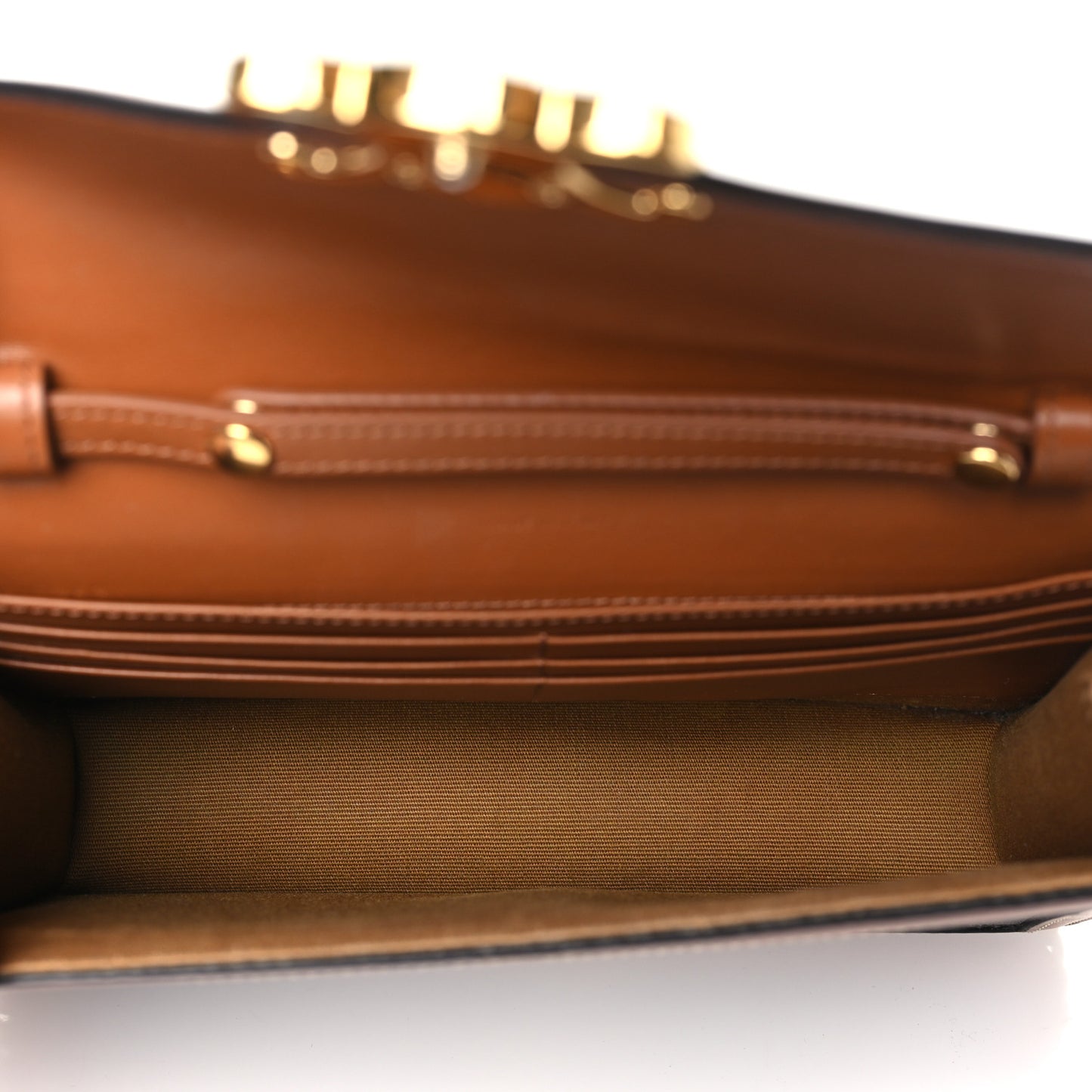 Triomphe Canvas Calfskin Envelope Bag Tan