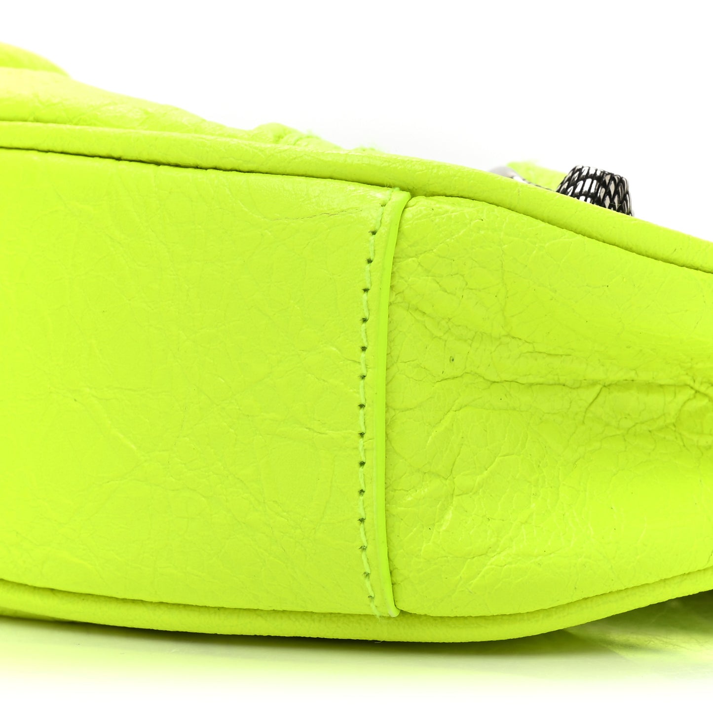 Agneau Arena Le Cagole Chain Shoulder Bag XS Fluo Yellow