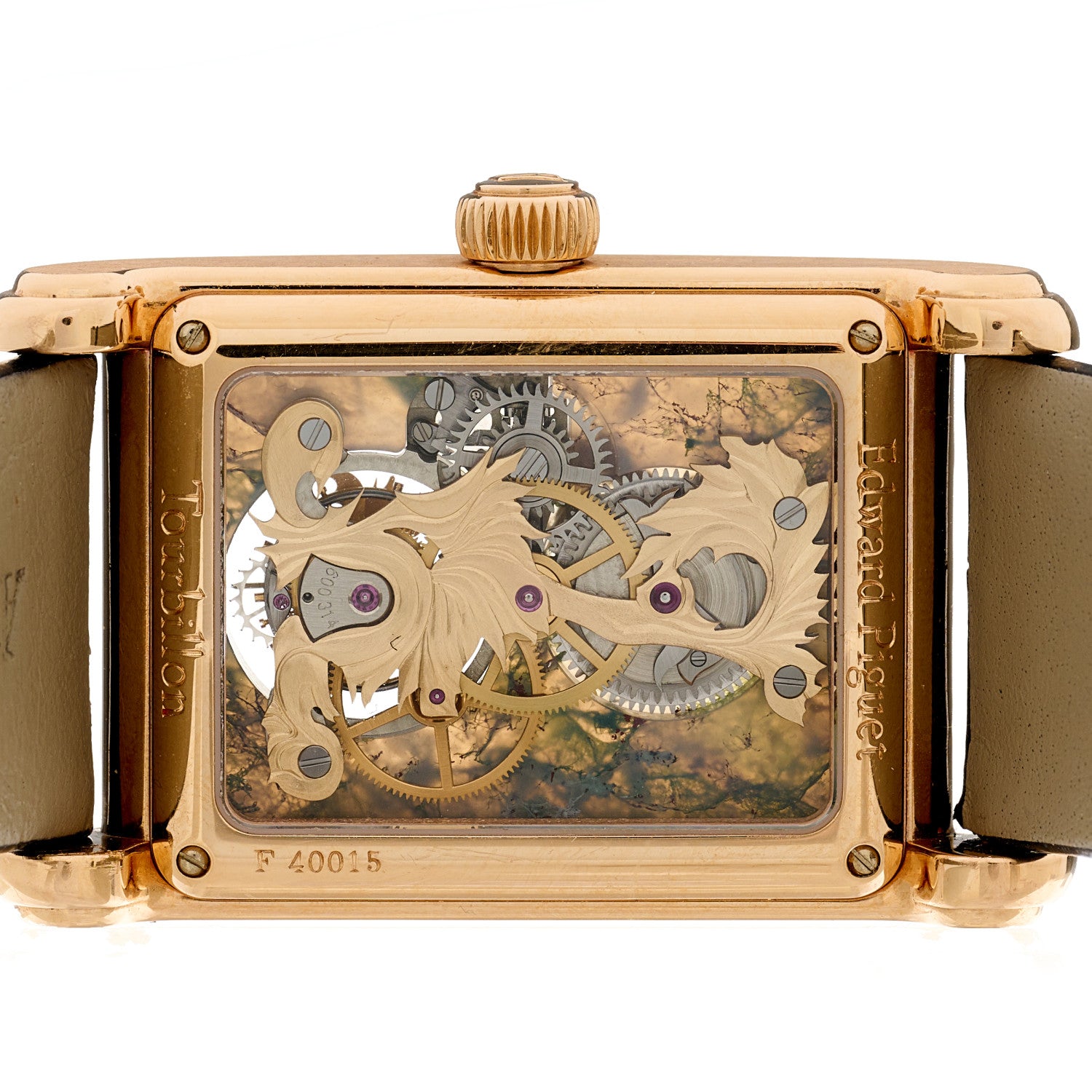 Audemars Piguet 18K Rose Gold Alligator 29mm Edward Piguet Skeleton Tourbillon Manual Winding Watch 26049OR.OO.D088CR.01 4 of 5