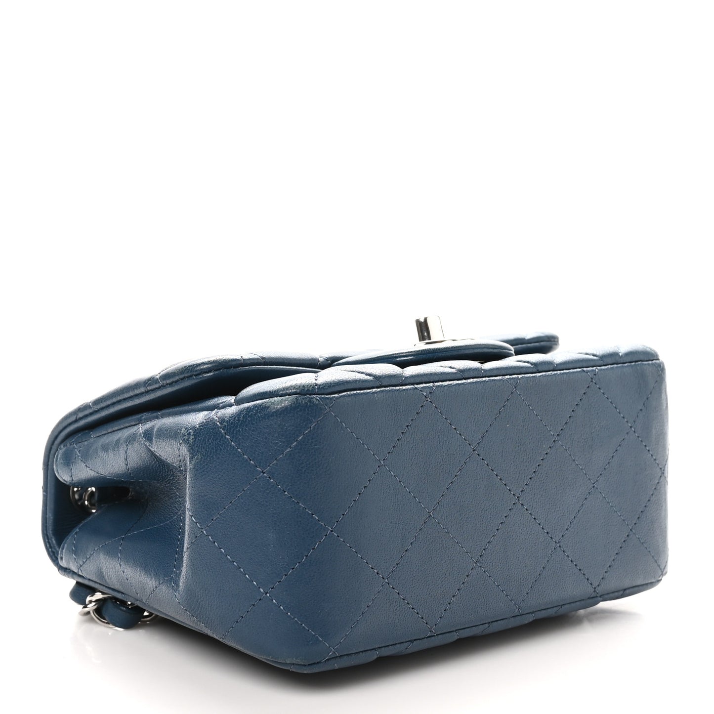 Lambskin Quilted Mini Square Flap Navy