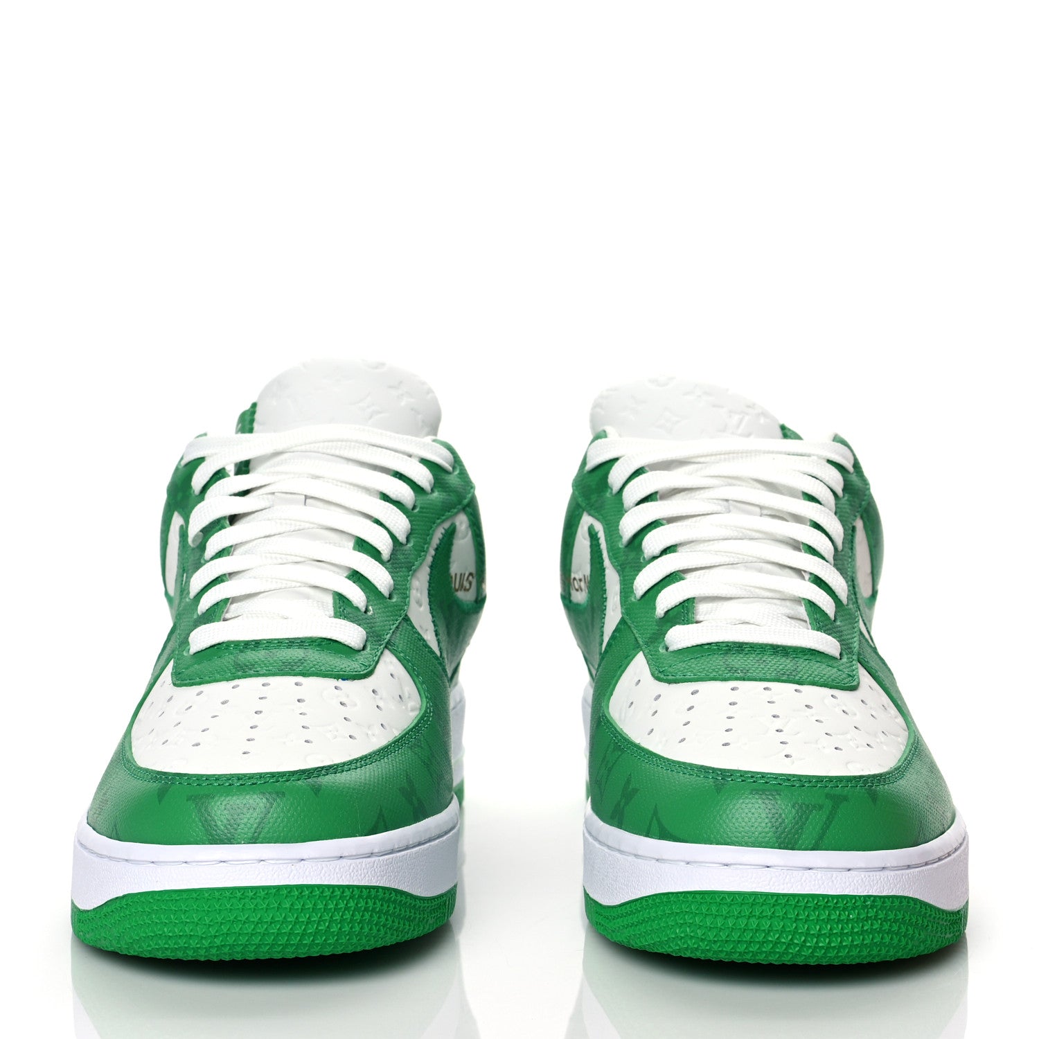 Louis Vuitton X NIKE AIR FORCE 1 Calfskin Monogram Mens Low Top Sneakers 9.5 Green 2 of 10