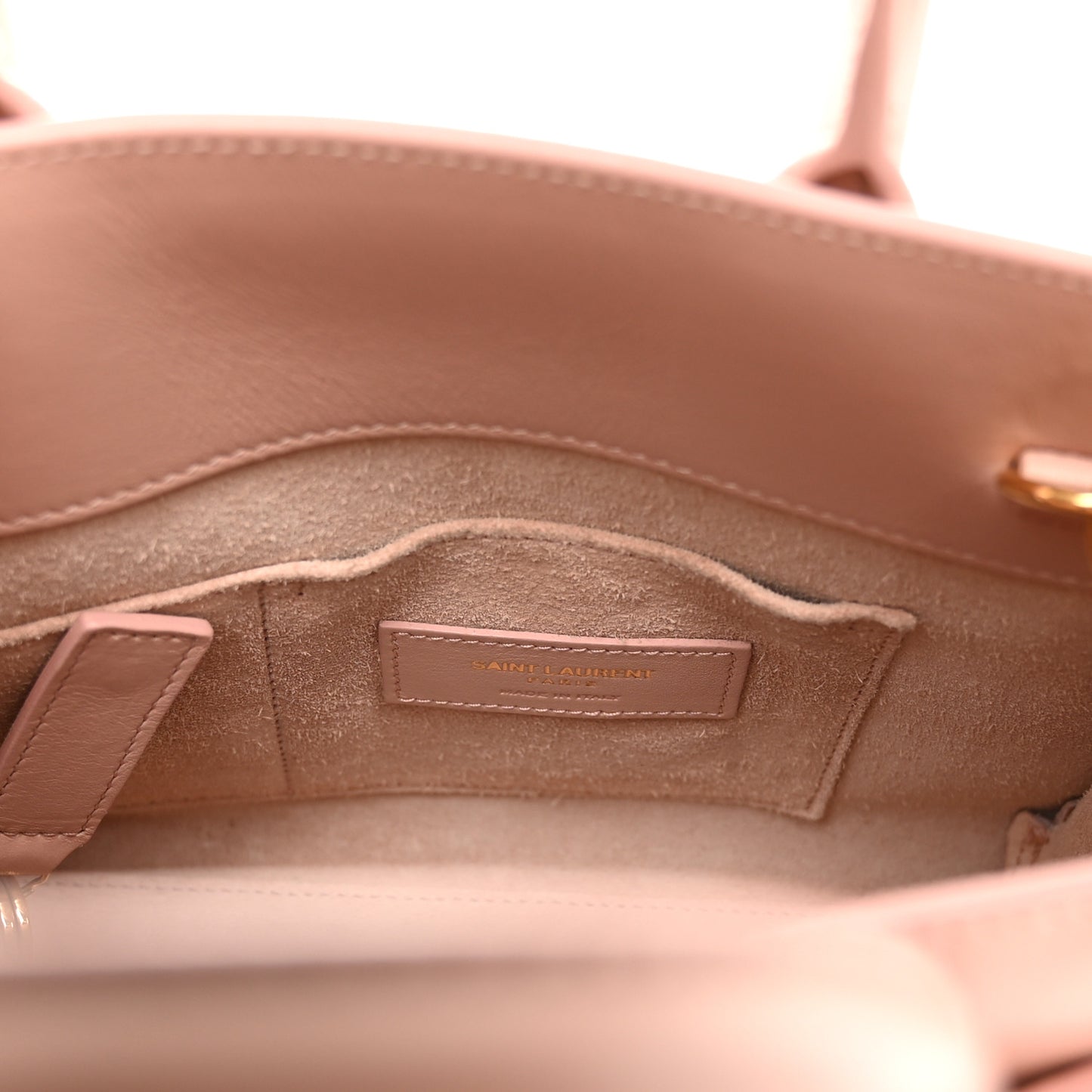 SAINT LAURENT Calfskin Nano Sac De Jour Pale Pink