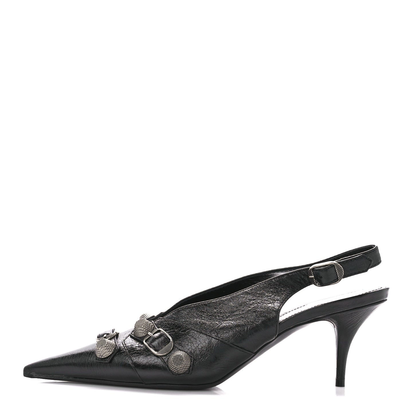 Agneau Arena Cagole 70mm Slingback Pumps 38 Black