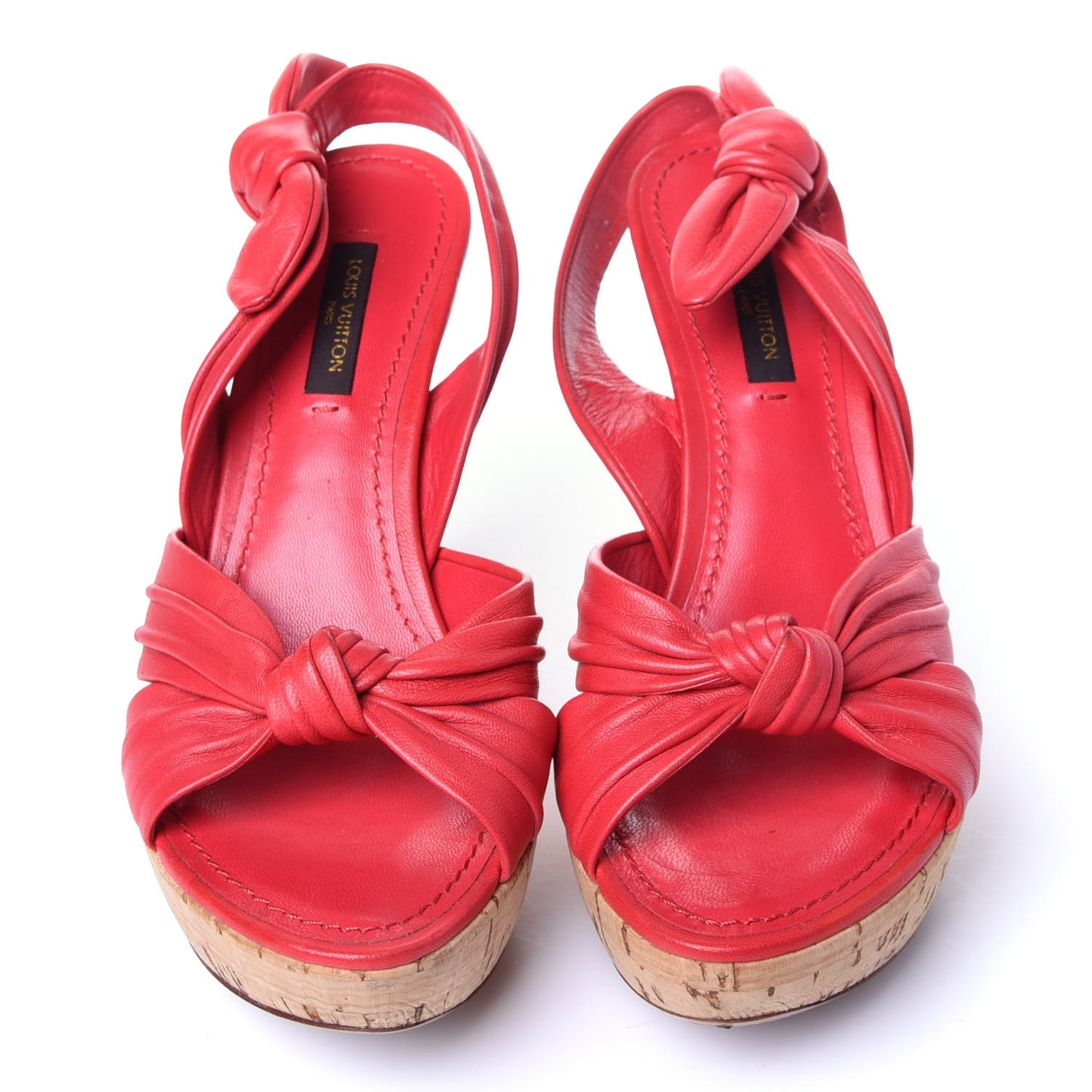 Deerskin Cork Porto Cervo Sandals 36 Red