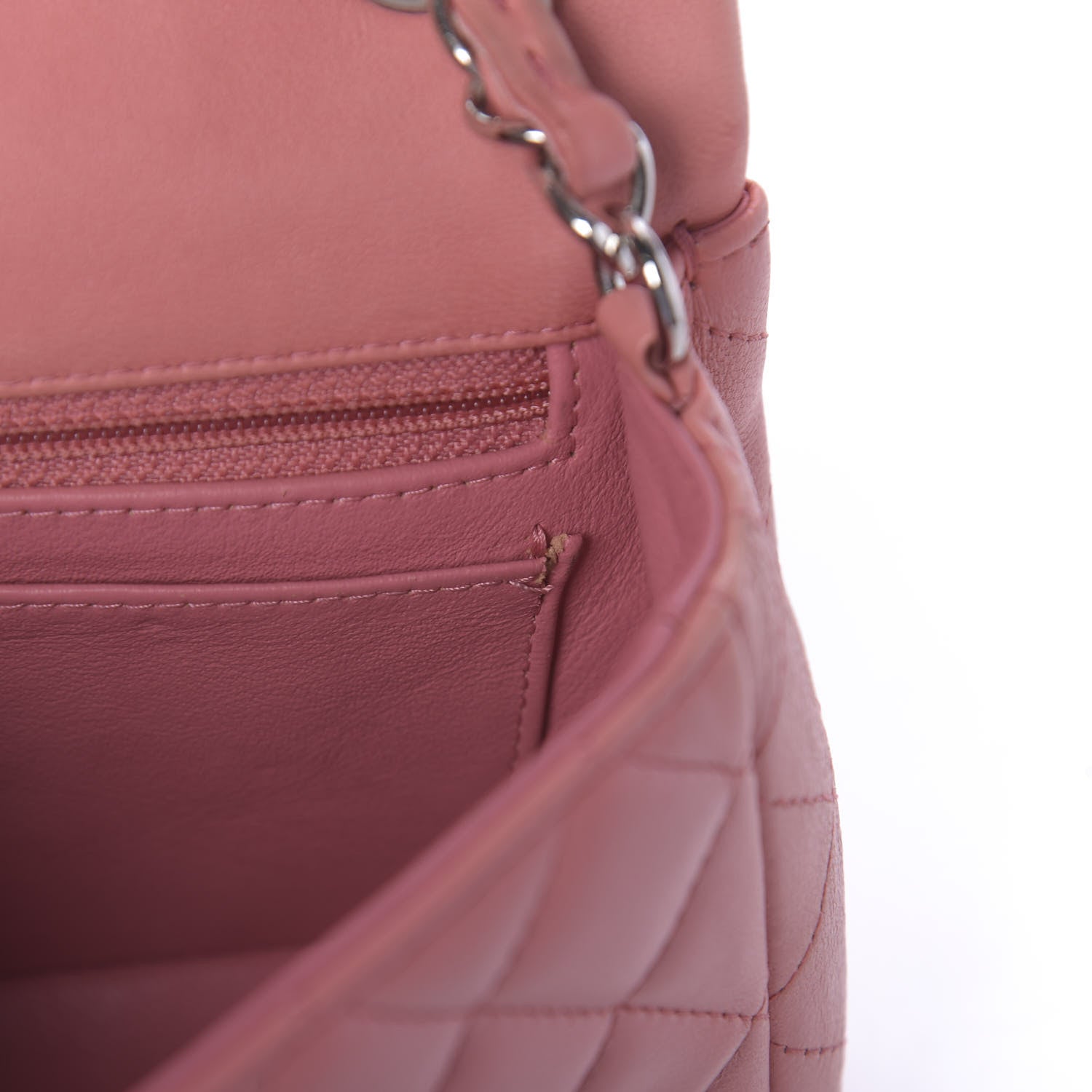 Chanel Lambskin Quilted Mini Rectangular Flap Pink 8 of 12