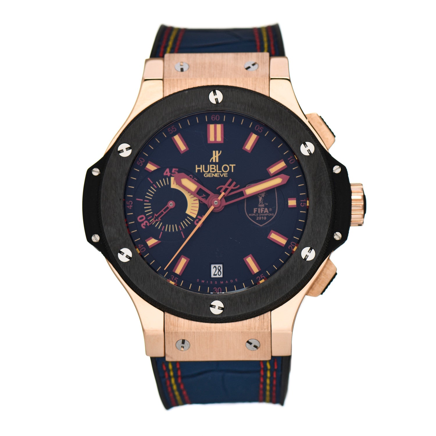 Hublot 18K Rose Gold Ceramic Alligator 44mm Big Bang Limited Edition "FIFA World Cup" Automatic Watch Blue 318.PM.8529.GR.ESP10 1 of 4