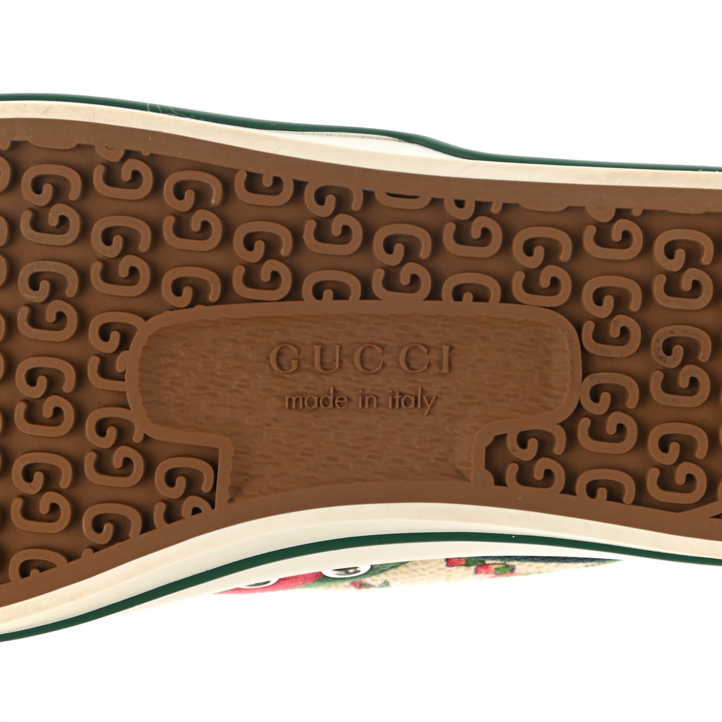 Cotton Tussah Web Gucci 100 1977 Tennis Sneakers 37 Beige Green Multicolor Vintage Green