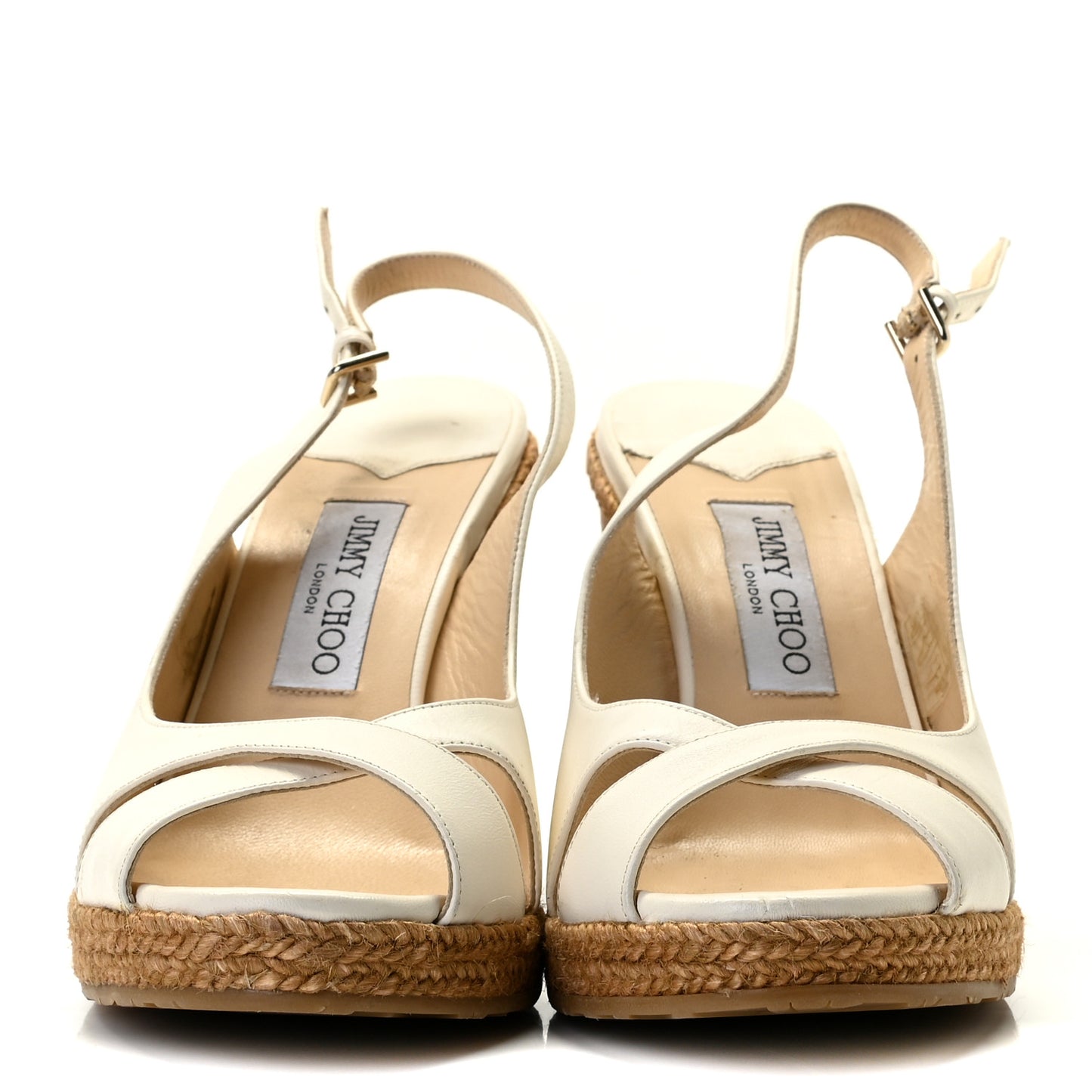 Nappa Cork Braided Amely 105 Wedge Sandals 40 Chalk