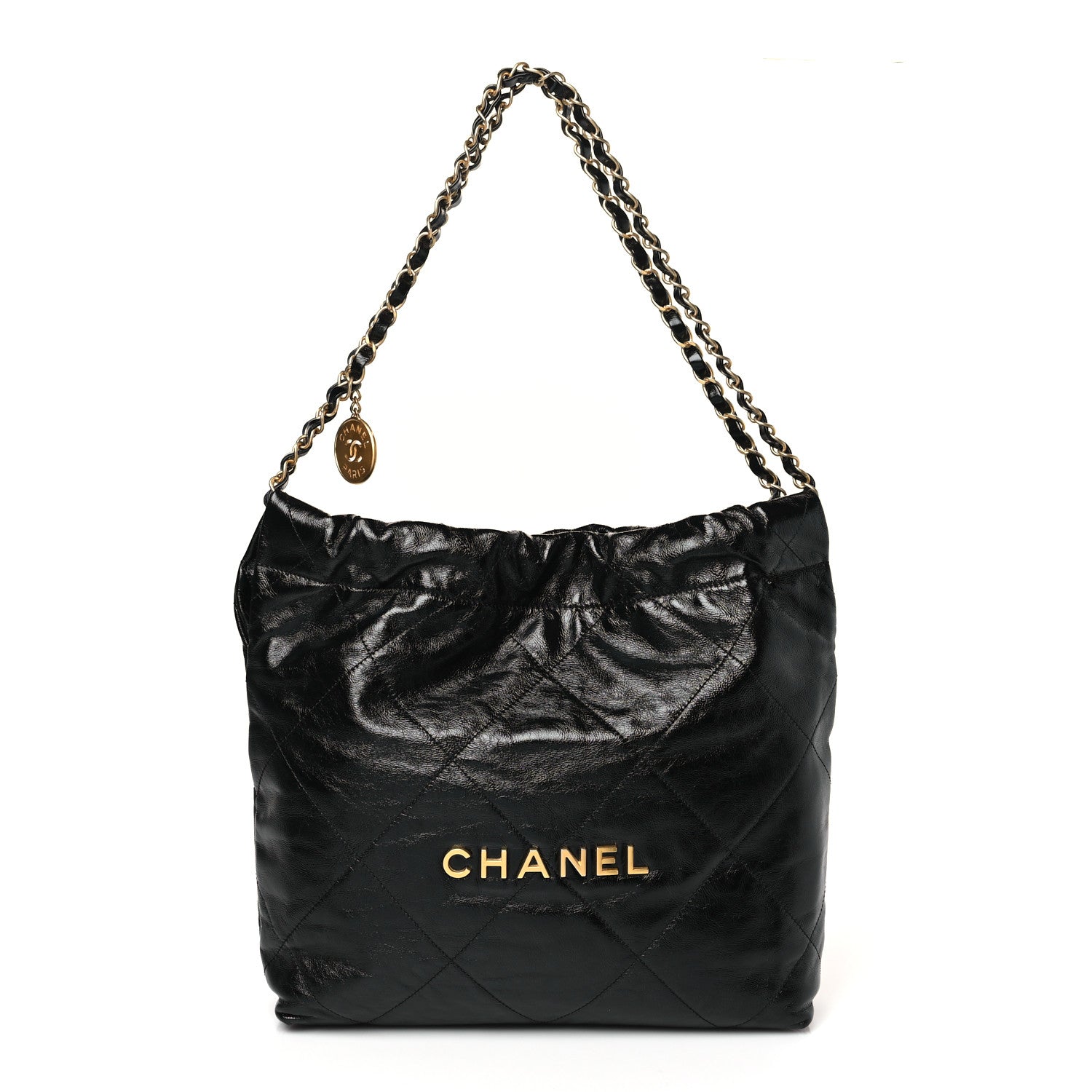 Chanel Shiny Calfskin Quilted Small Chanel 22 Black 3 of 10