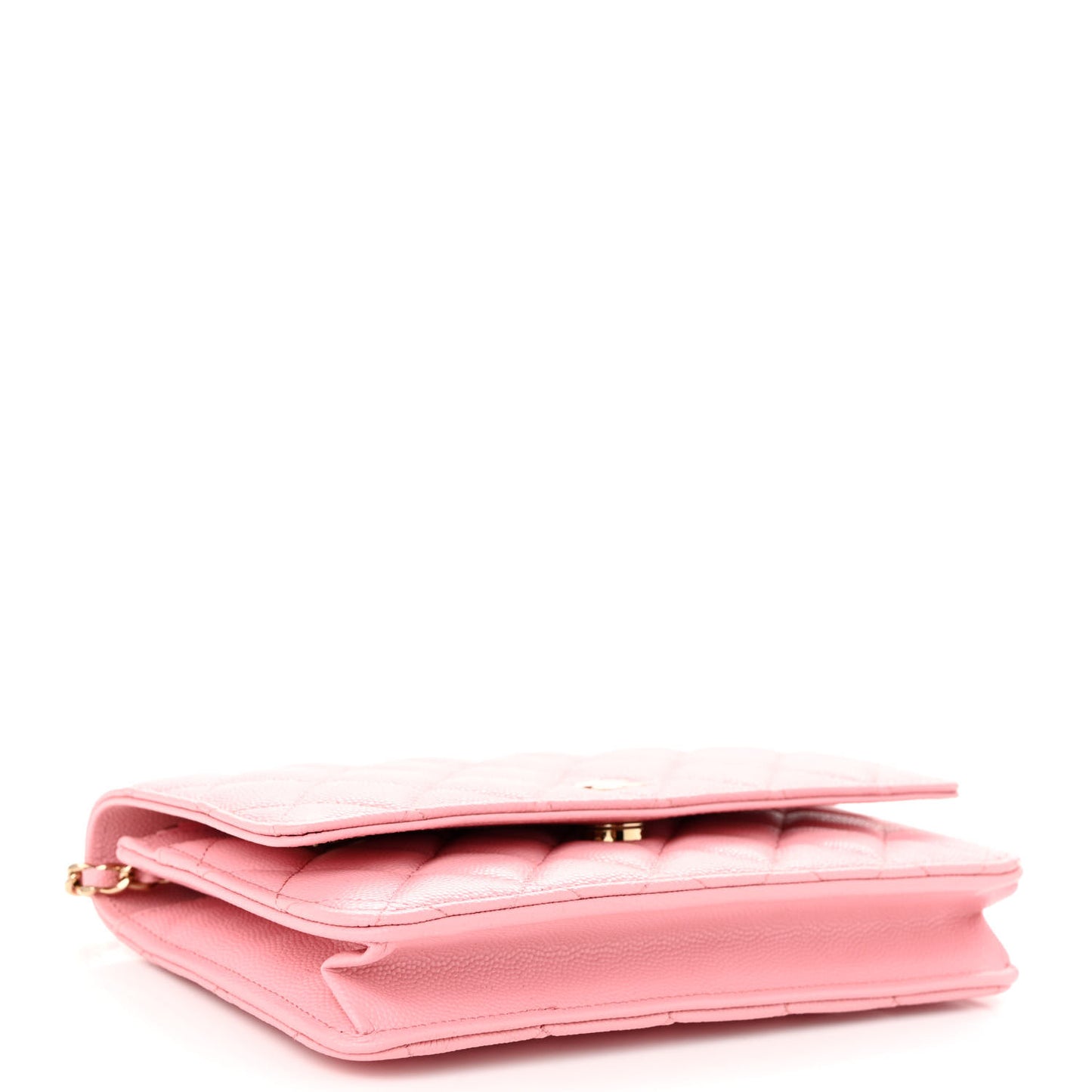 Caviar Quilted Wallet on Chain WOC Light Pink