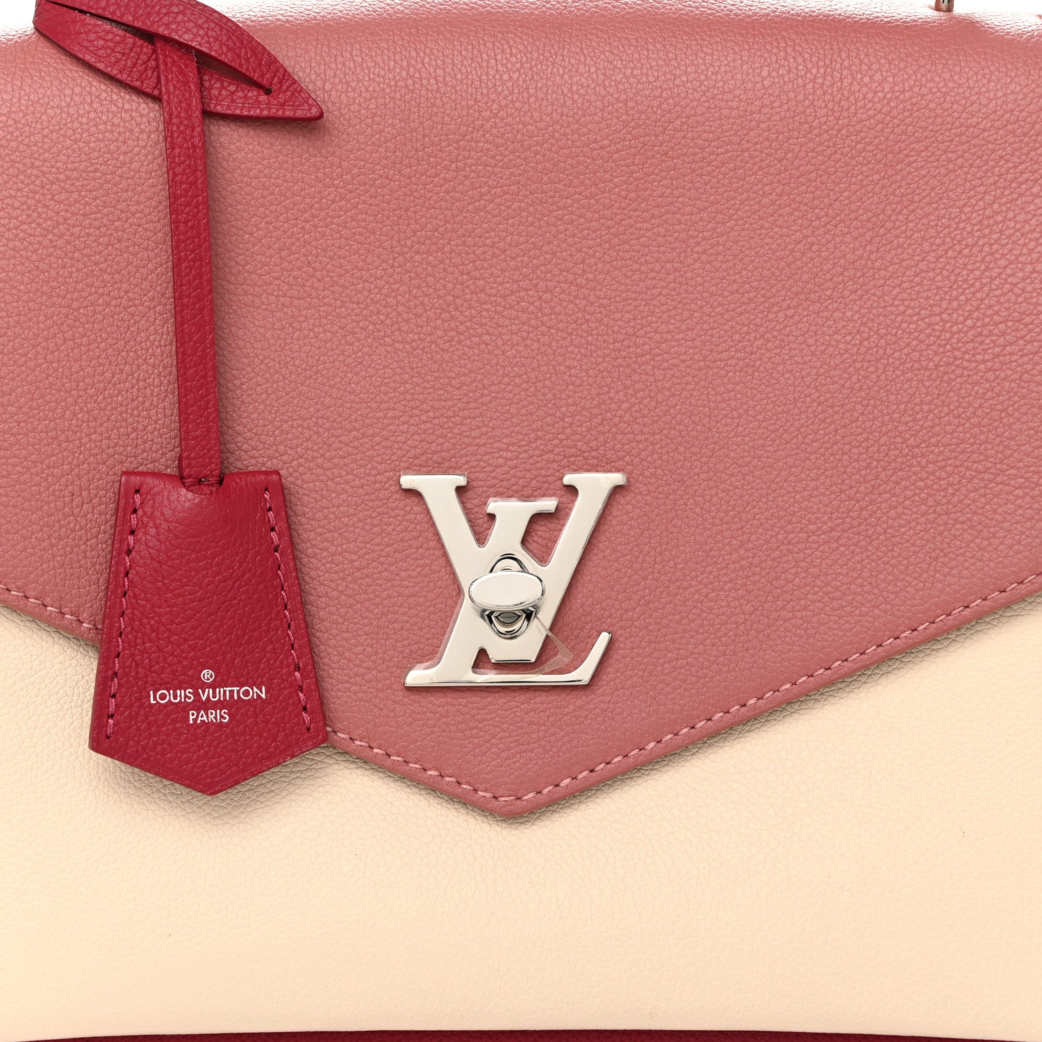 Louis Vuitton Soft Calfskin My Lockme Top Handle Rose Boudoir Lie De Vin Creme 8 of 10