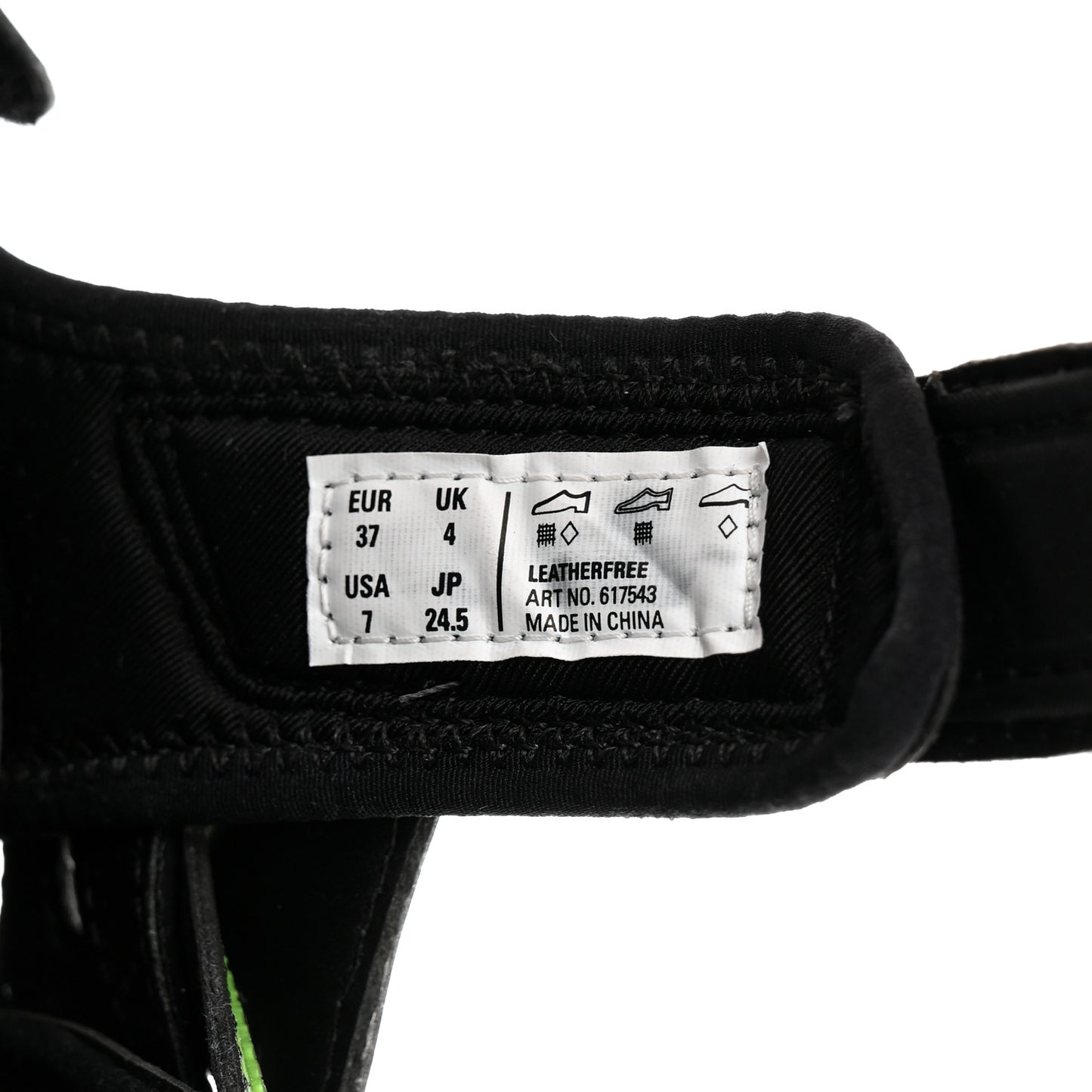 Rubber Neoprene Bi-Color Womens Track Sandals 37 Black Fluo Green