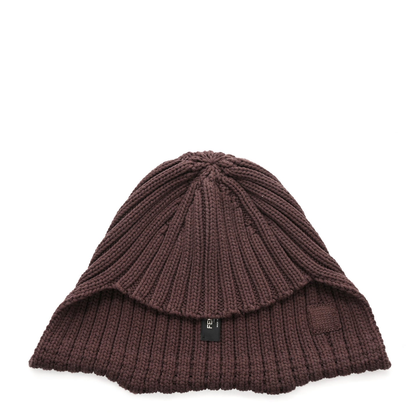 Cotton Knit Beanie Hat Brown